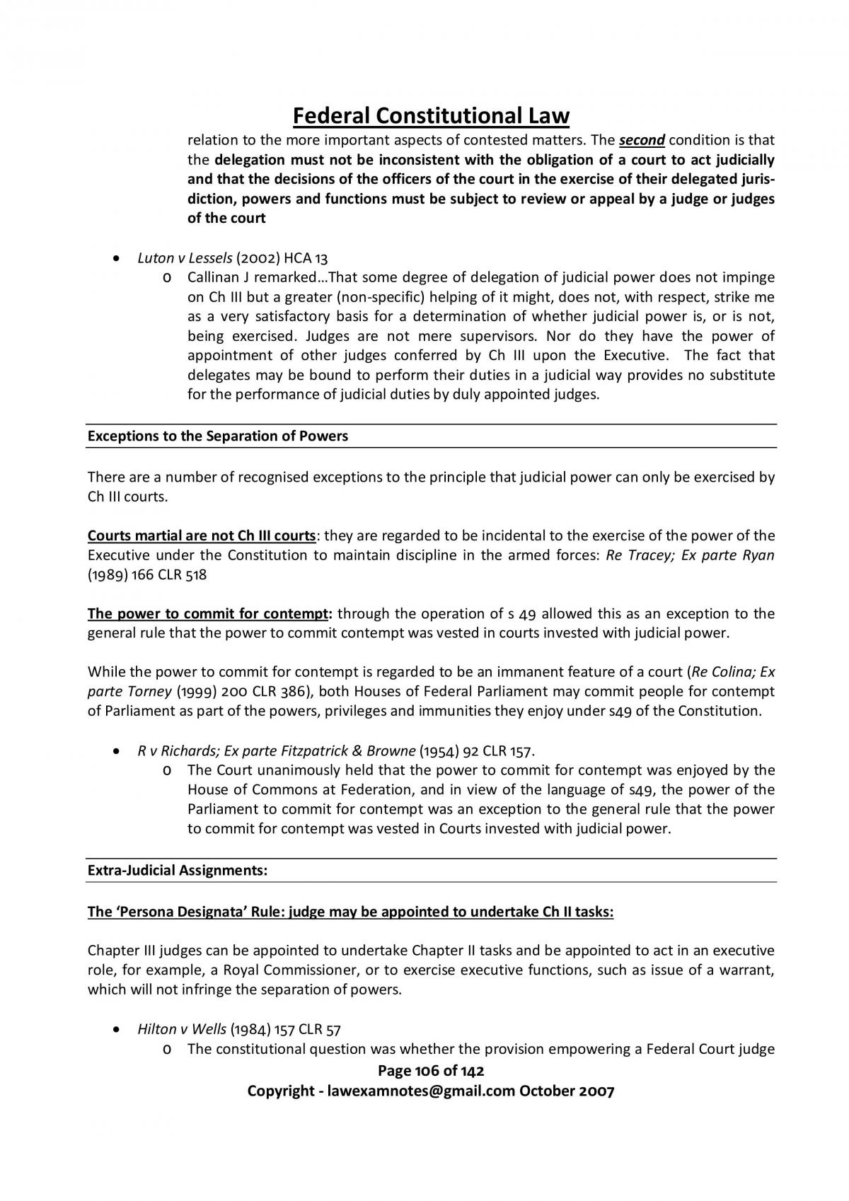 Constitutional law exam notes - Page 106