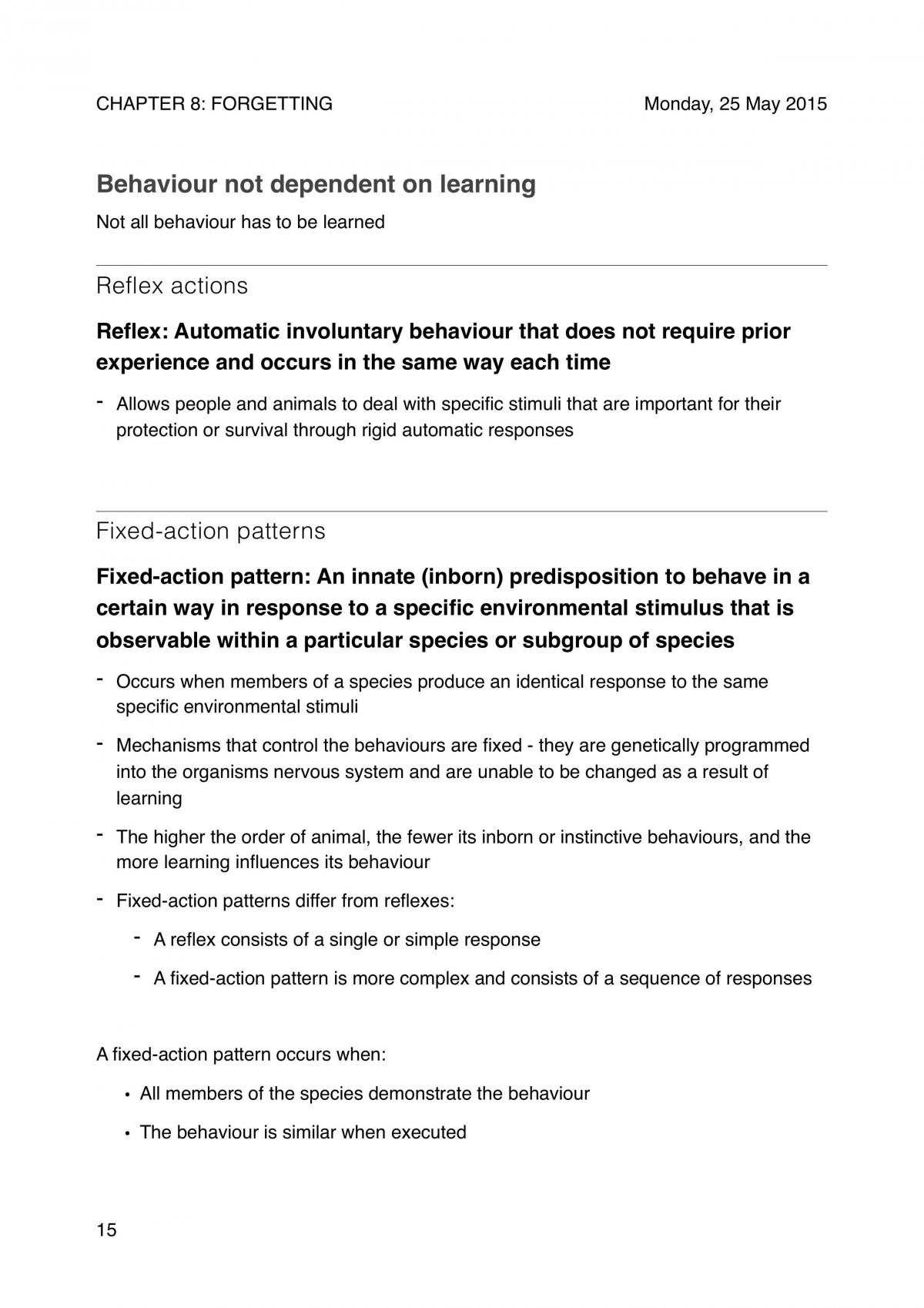 Forgetting, Manipulation and Improvement of Memory, Neural Basis of Learning - Page 15