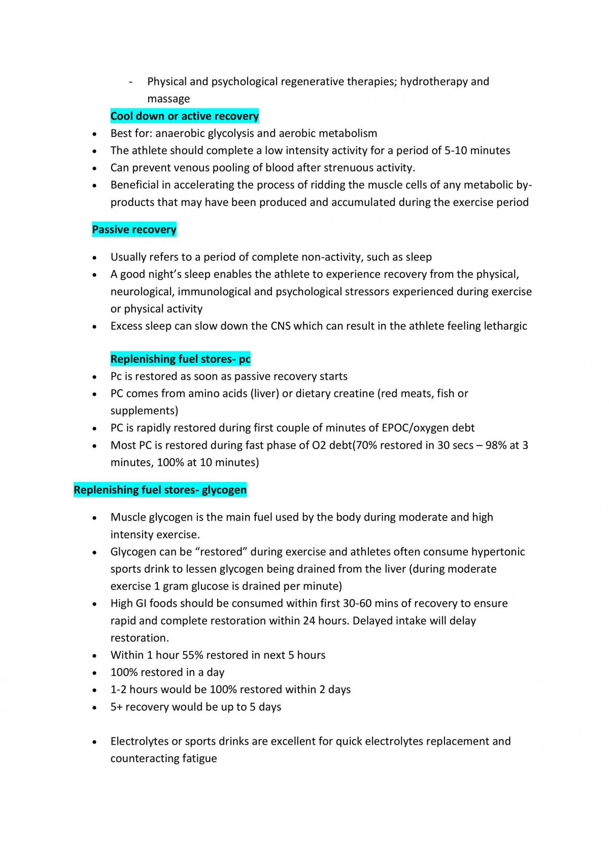 Unit 1 P.E Notes | Physical Education - Year 11 VCE | Thinkswap