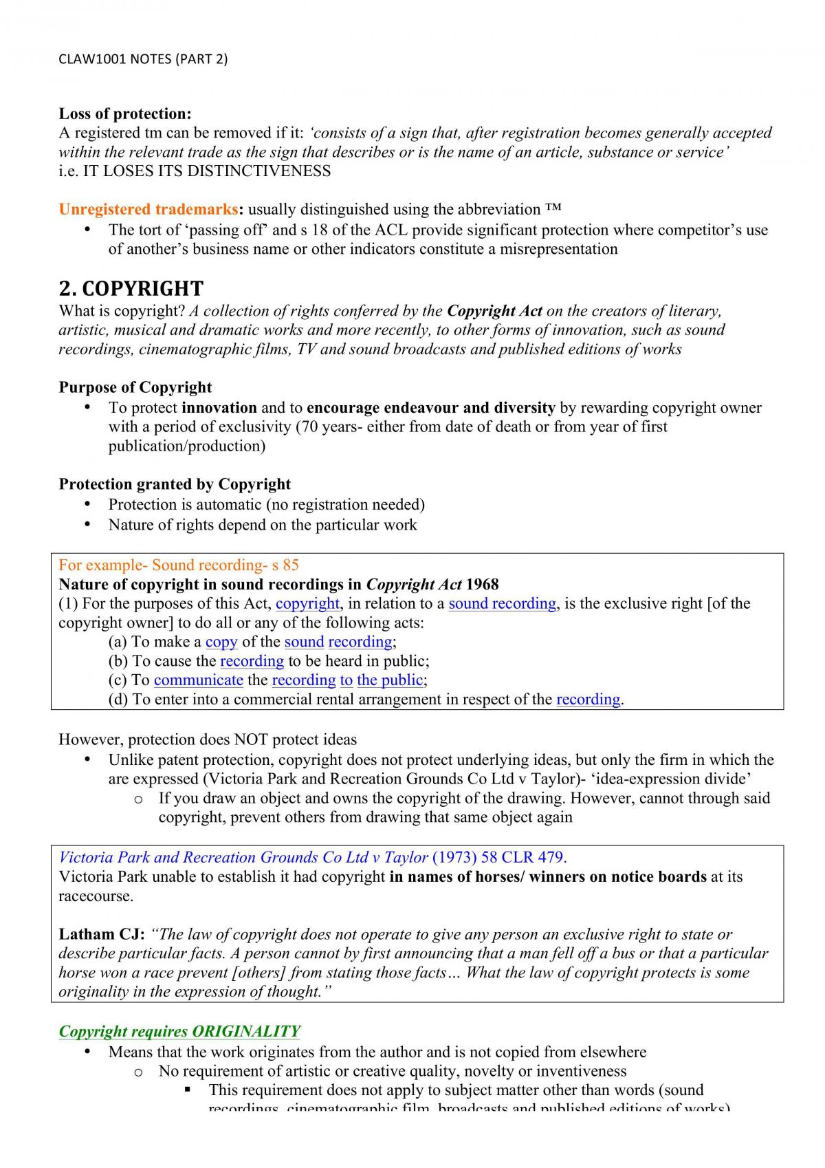 CLAW1001 Notes Part 2 - Page 22