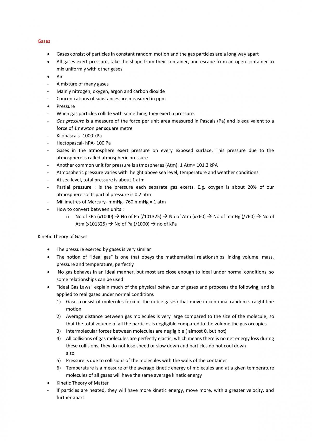 Chemistry Year 11 Notes  - Page 18