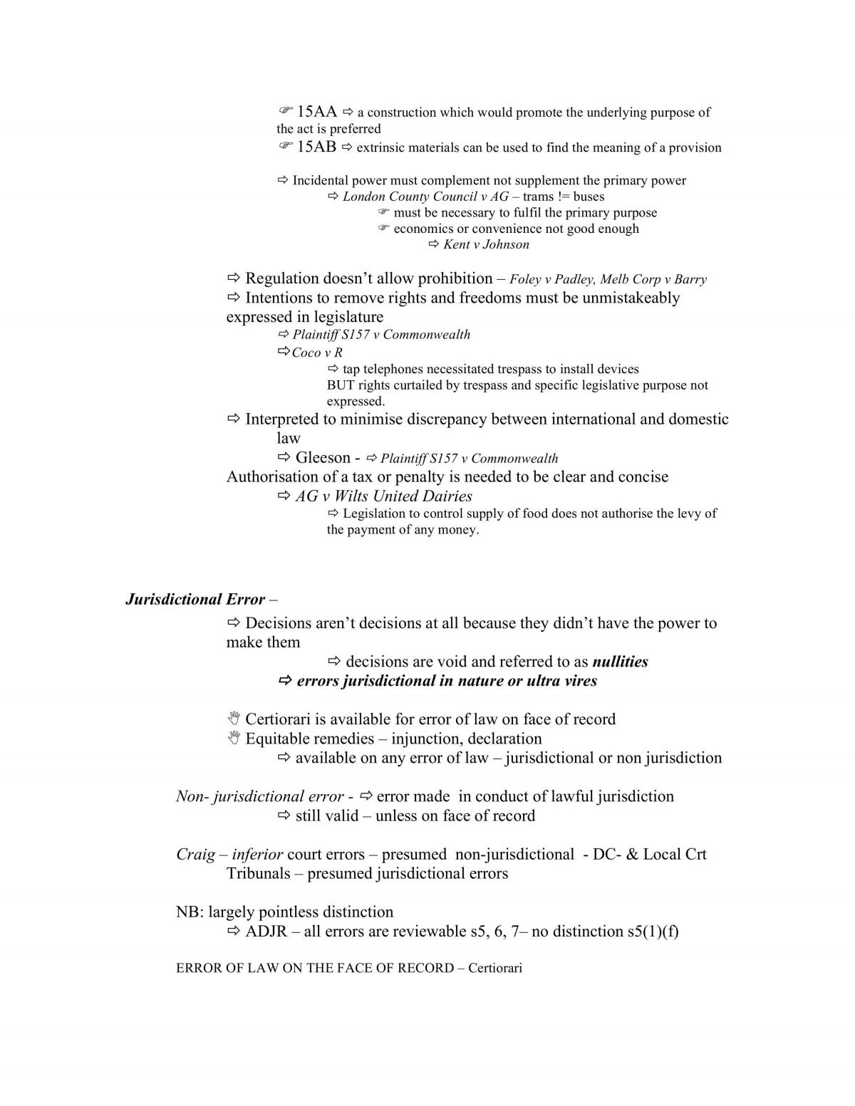Australian Administrative law notes - Page 18