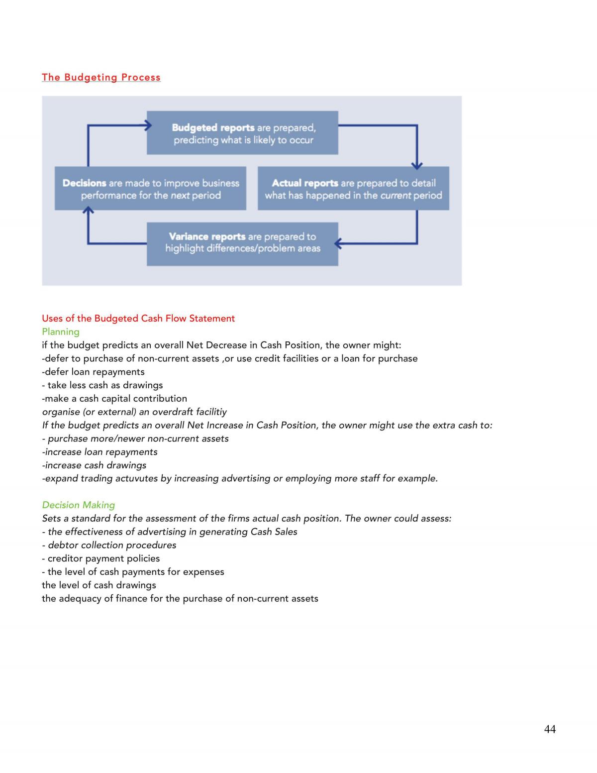 Accounting 3/4 Theory Notes - VCE - Page 44