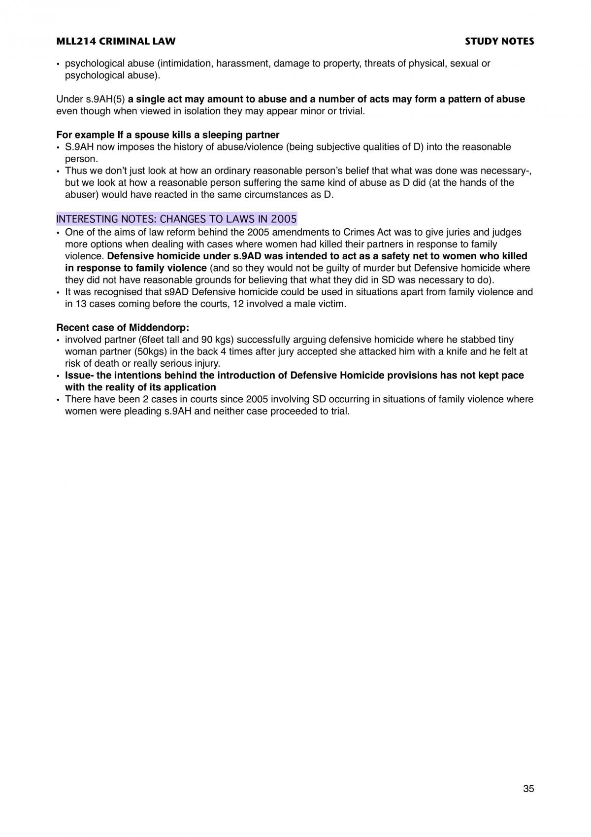 Criminal Law Exam Study Notes - Page 35