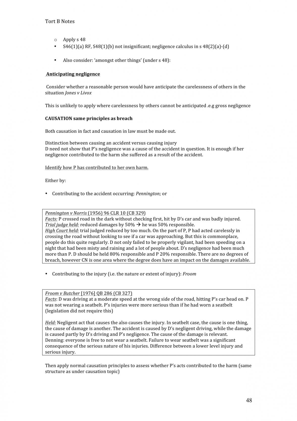 Torts B Complete Study Notes  - Page 48