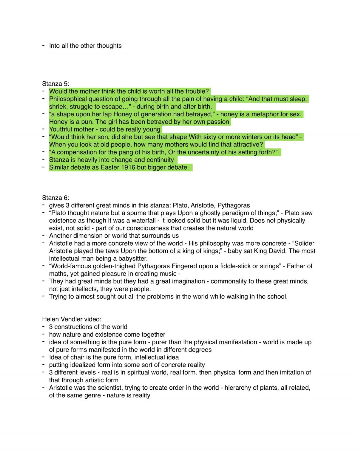 Yeats Notes - Page 18