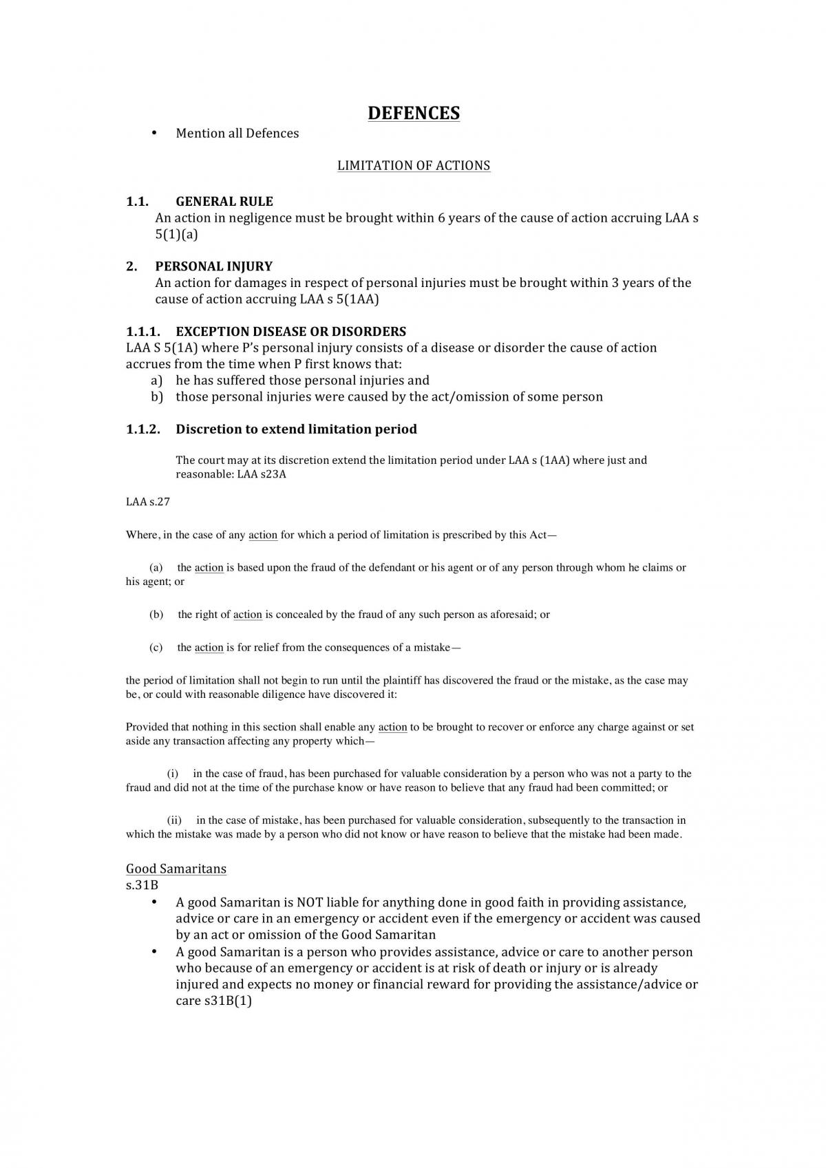 LAW2202 Torts B Notes - Page 20