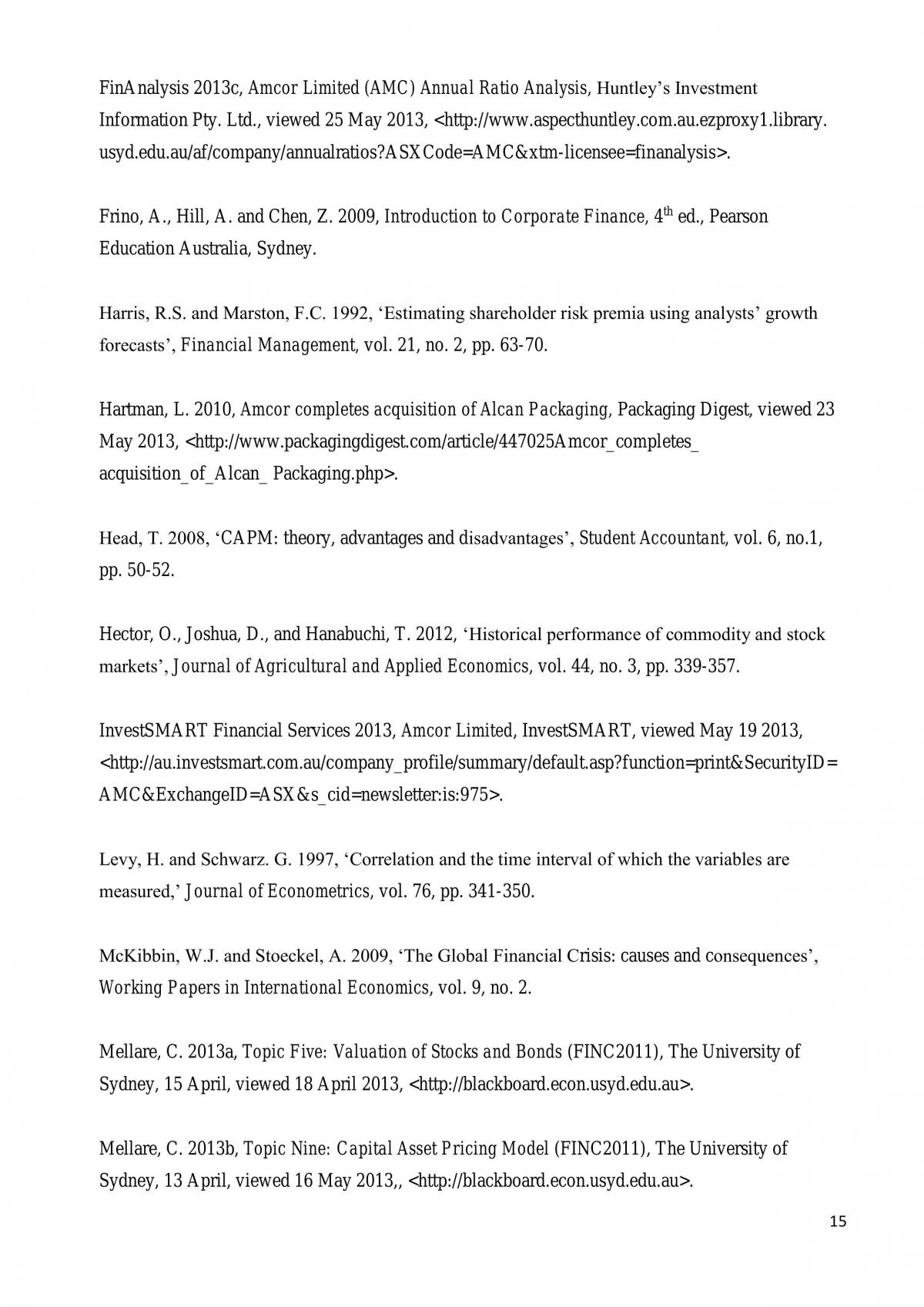 Corporate Finance 1 (FINC2011) Major Assignment - Page 16