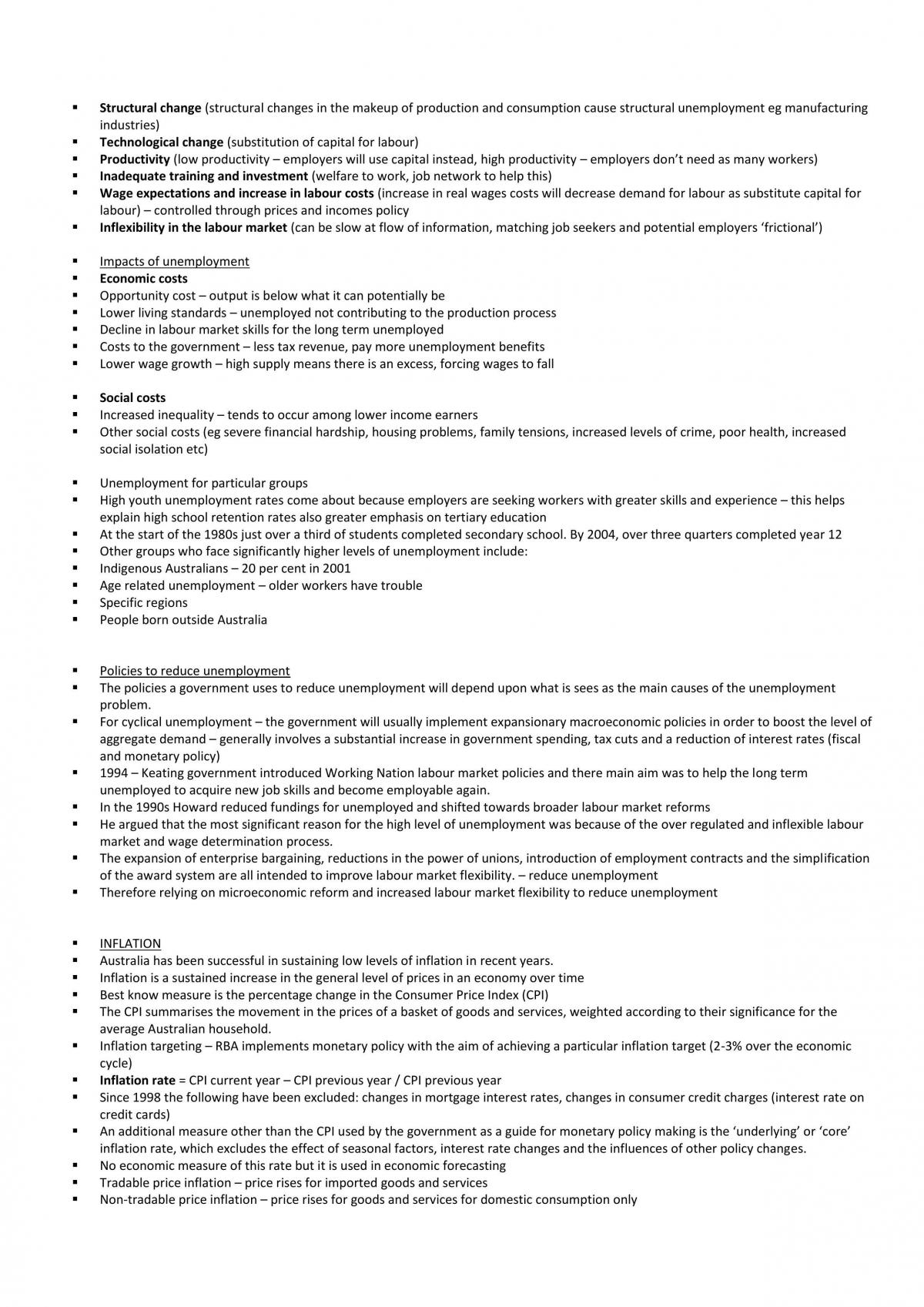 Economics Study Notes All Topics Economics Year 12 HSC Thinkswap