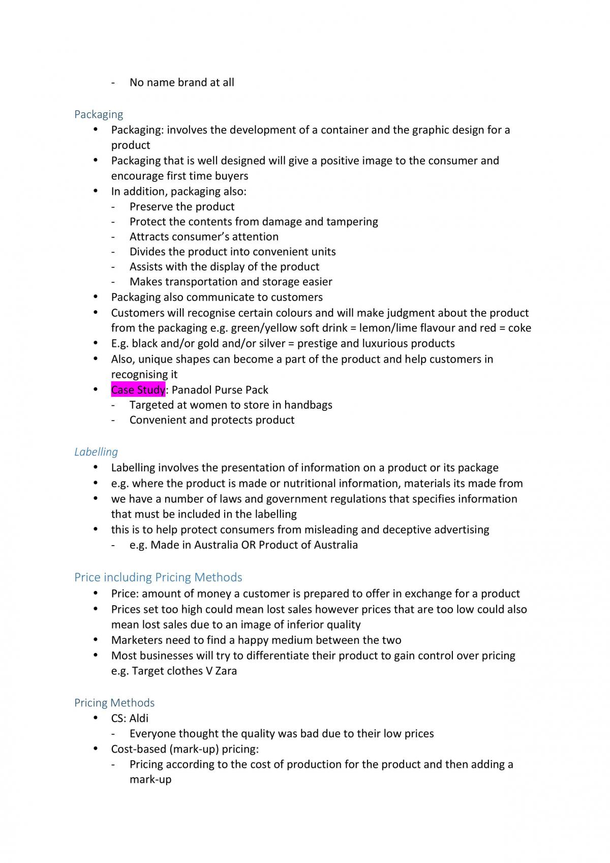 Business Studies Marketing Study Notes - Page 19