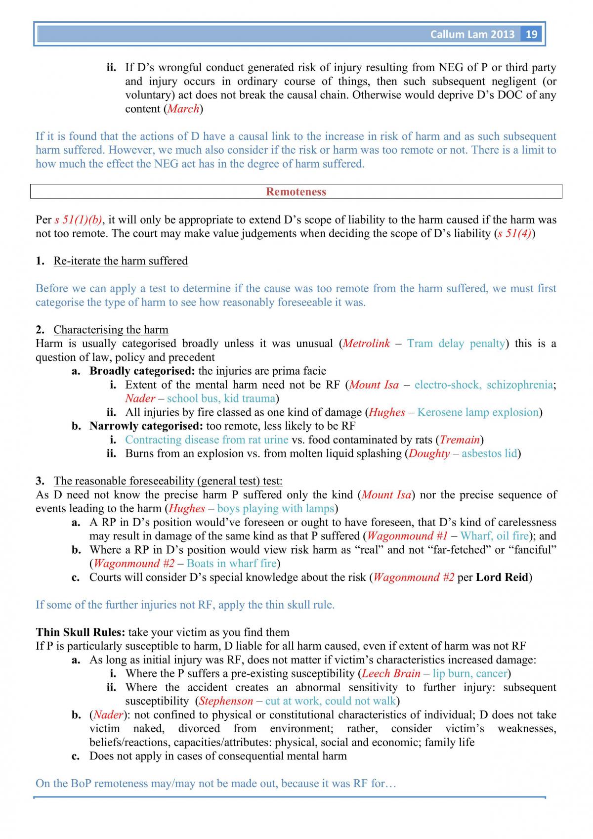 Tort B Exam Notes - Page 19