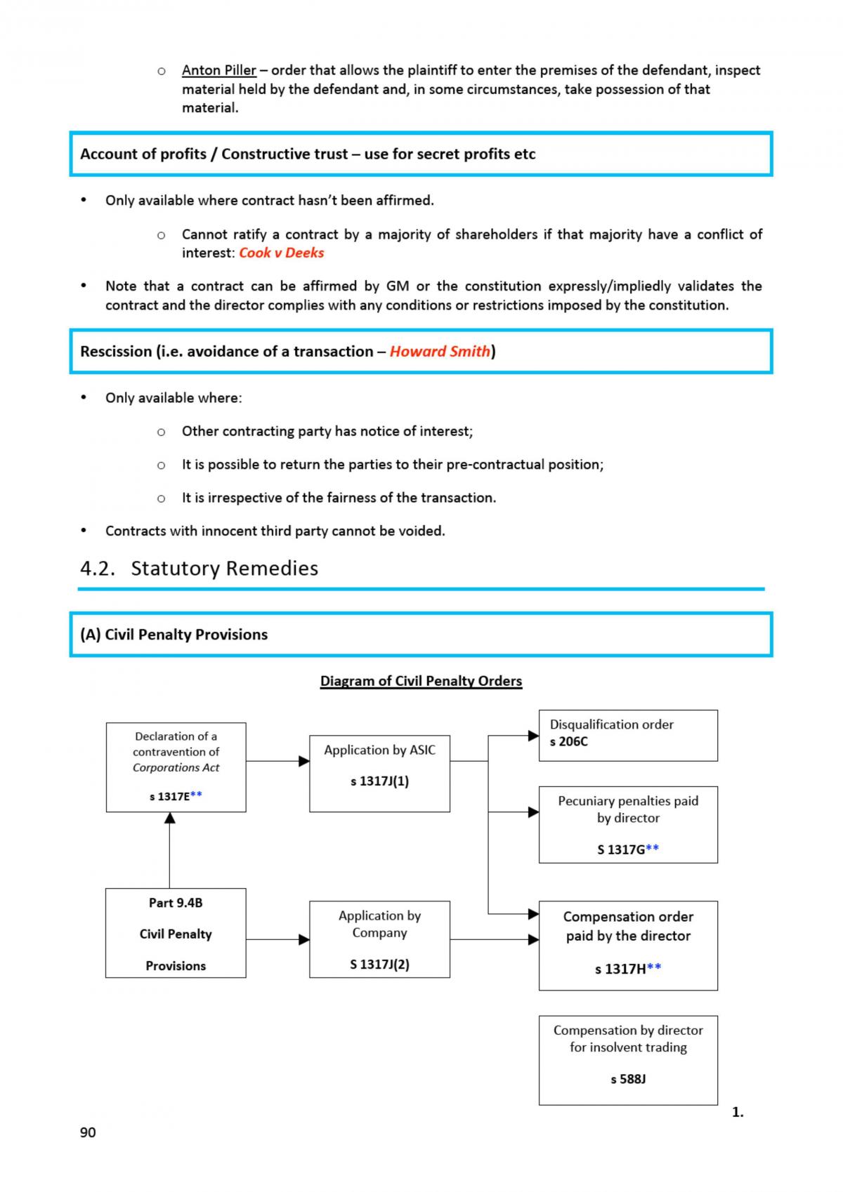 Corporate Law Notes for the Final Exam - Page 90