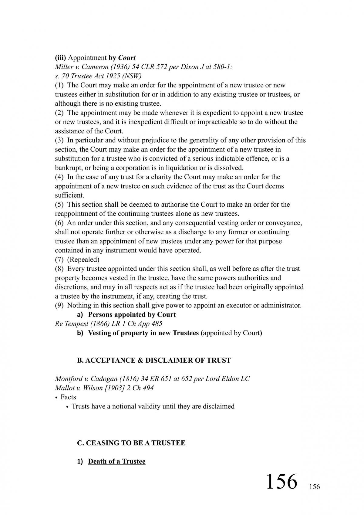 Equity and trusts final exam notes - Page 156