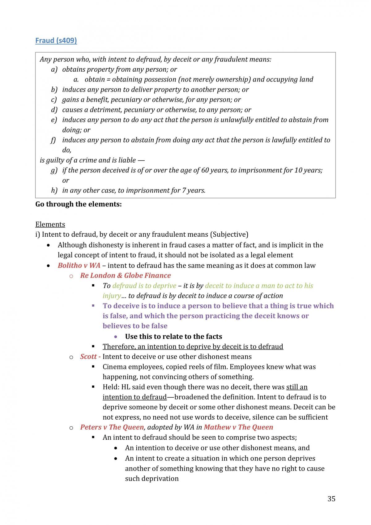 HD Student Full Criminal Law Exam Notes  - Page 35