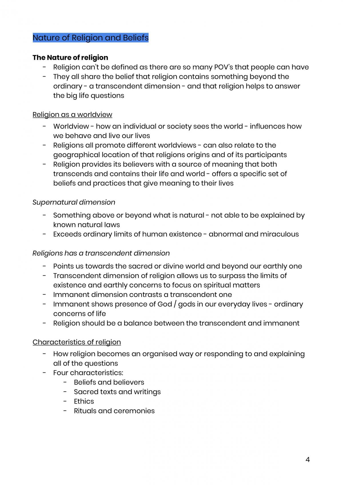 Preliminary Studies of Religion Notes - Page 4