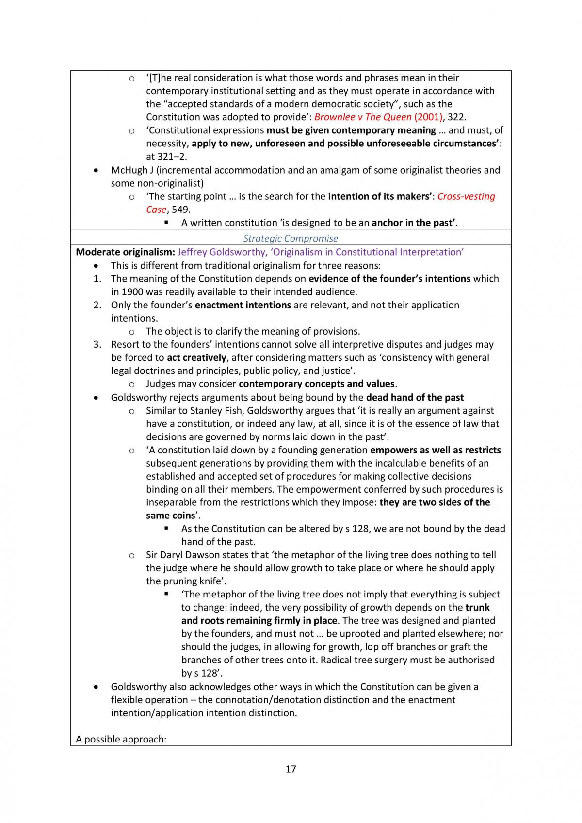 LAWS2150 Federal Constitutional Law Complete Notes - Page 17