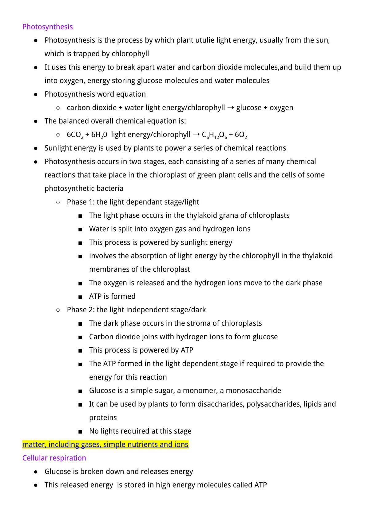 Cells as the Basis of Life Notes - Page 26