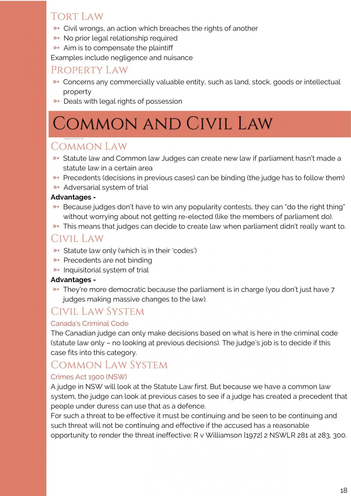Complete Notes for The Legal System - Preliminary - Page 18