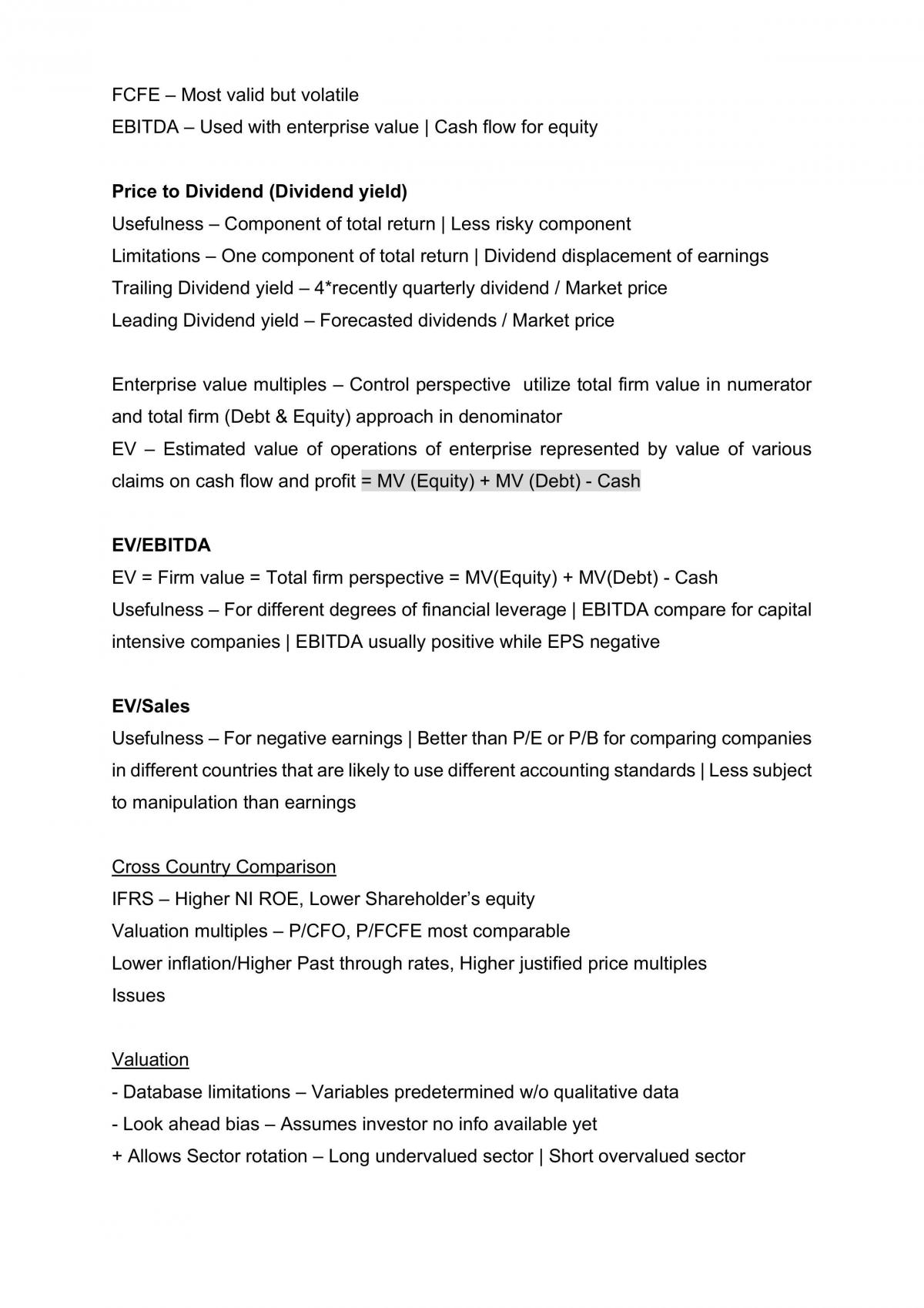 FNCE203 Analysis of Equity Investments Notes - Page 17