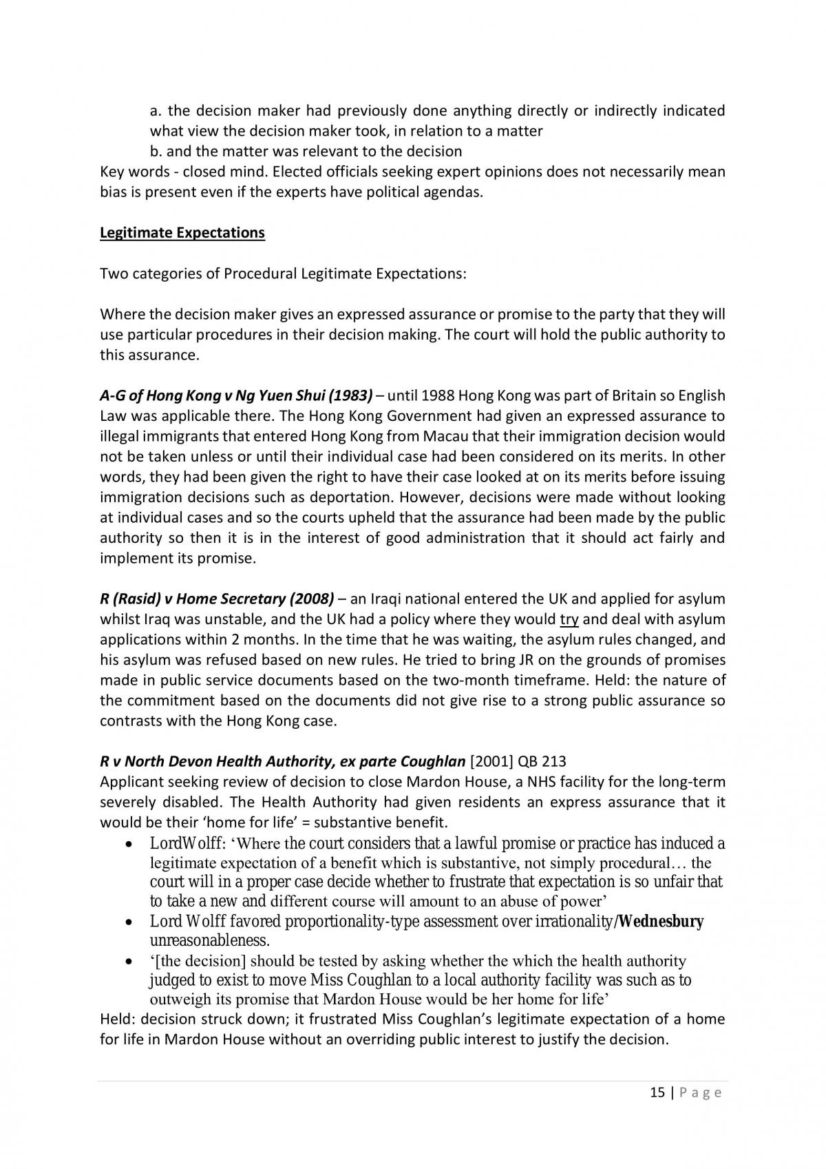 Public Law II Judical Review and Human Rights guide - Page 15
