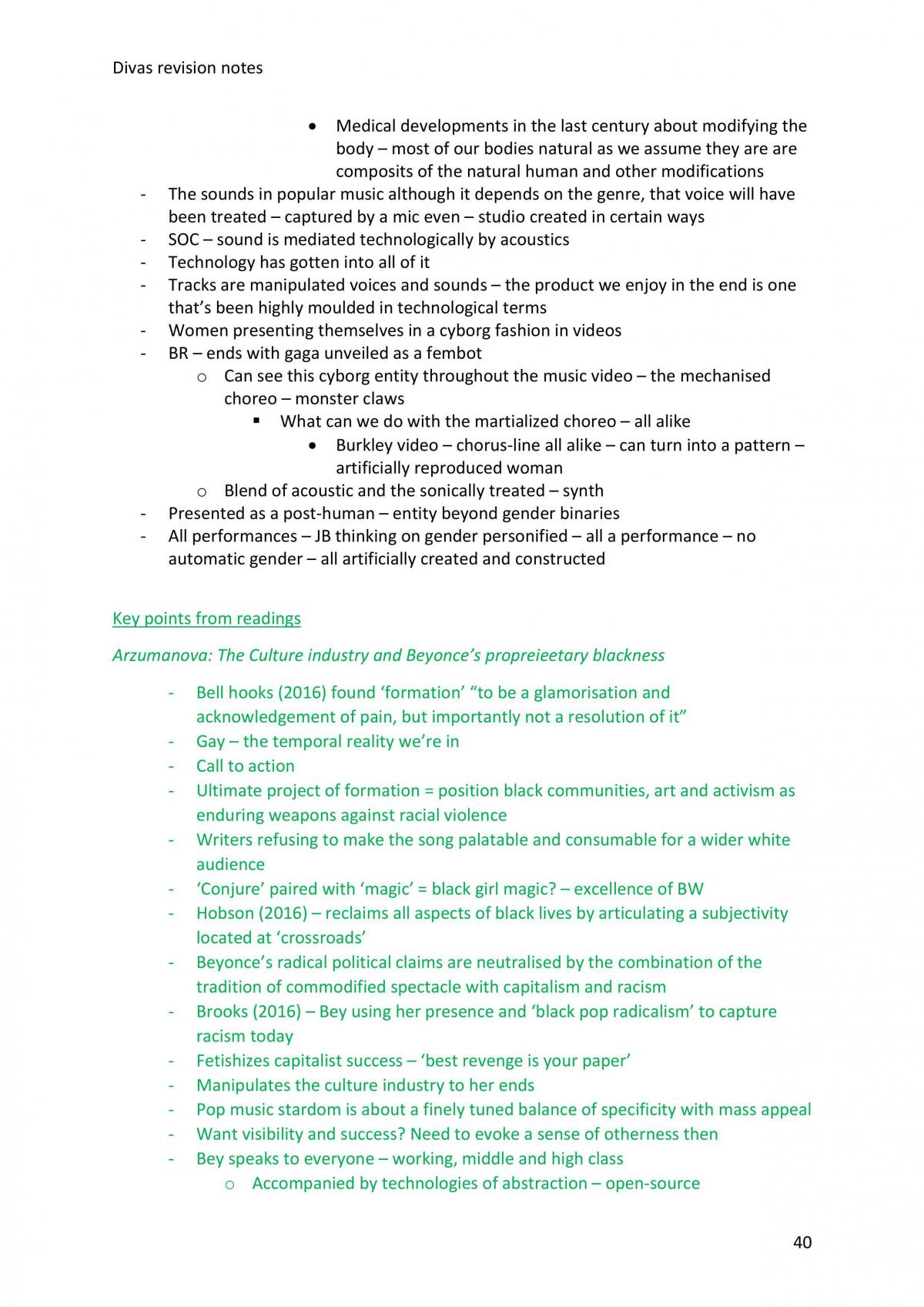 Completed revision notes for the Two Centuries of Divas module at the KCL Music department - Page 40
