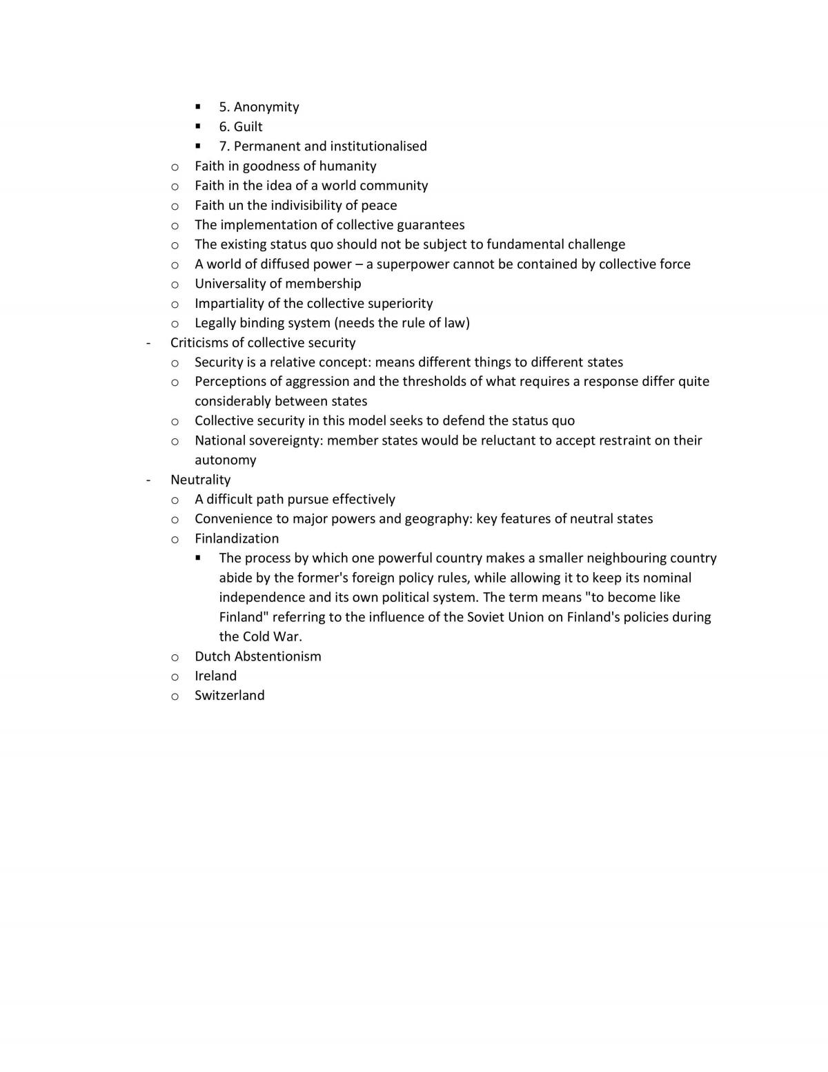 International Security, Interdependence and Organisation Revision Notes - Page 19