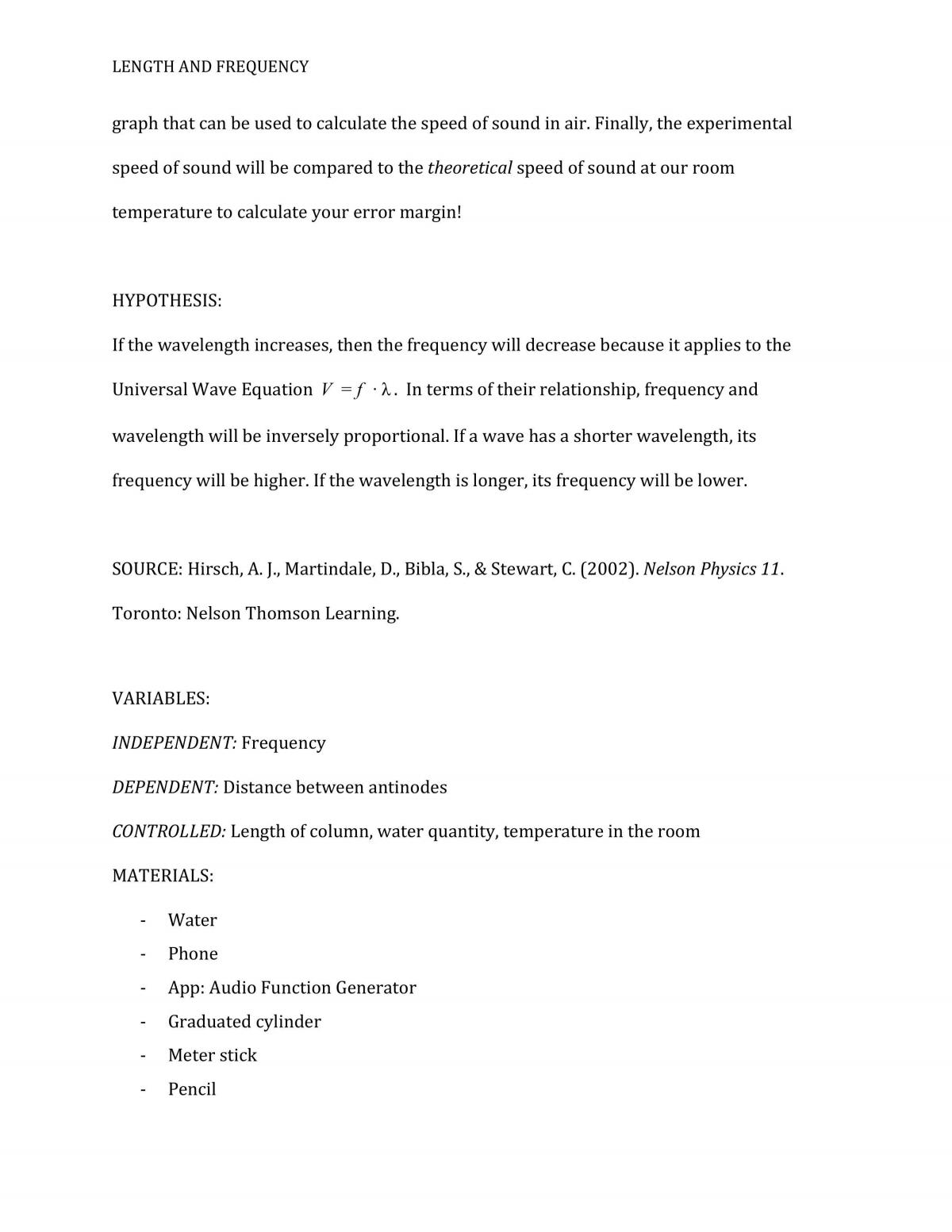 Resonant Column Length & Sound Frequency - Page 4