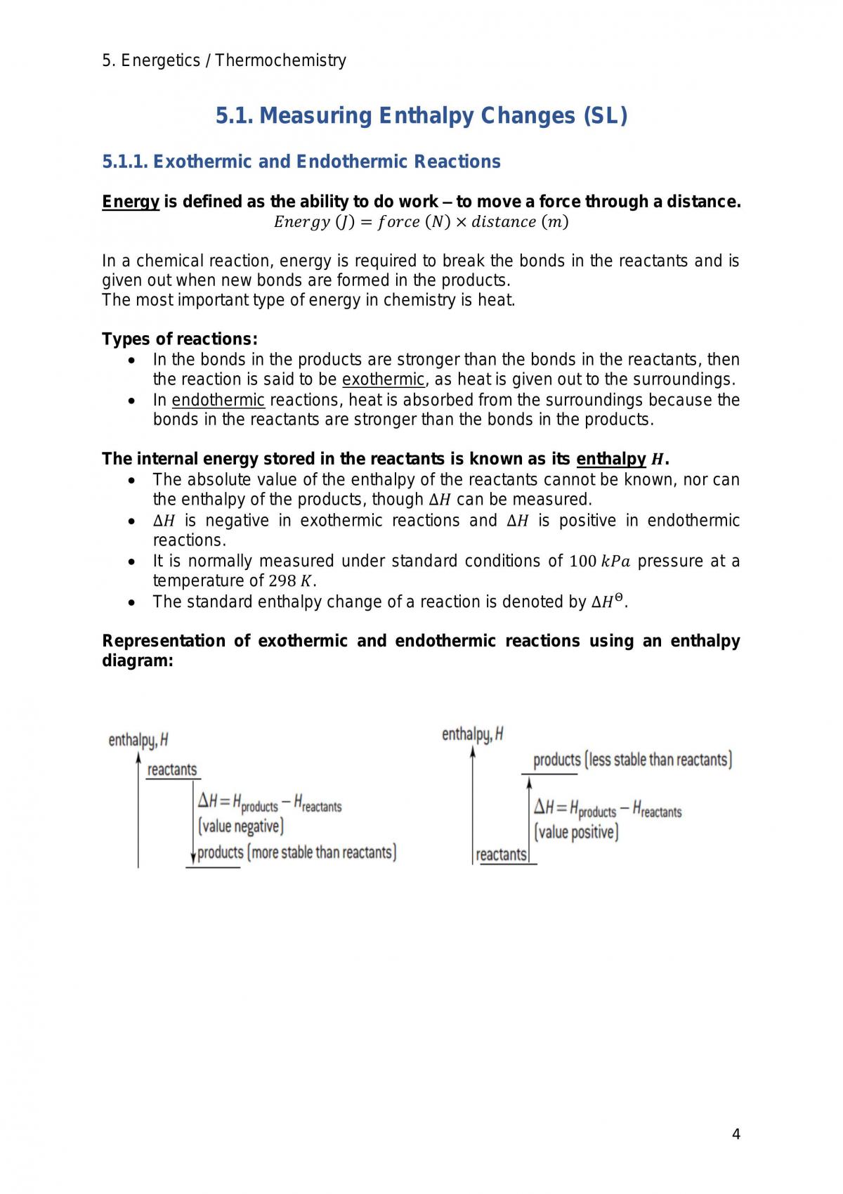 Topic 5 Energetics / Thermochemistry - Page 4