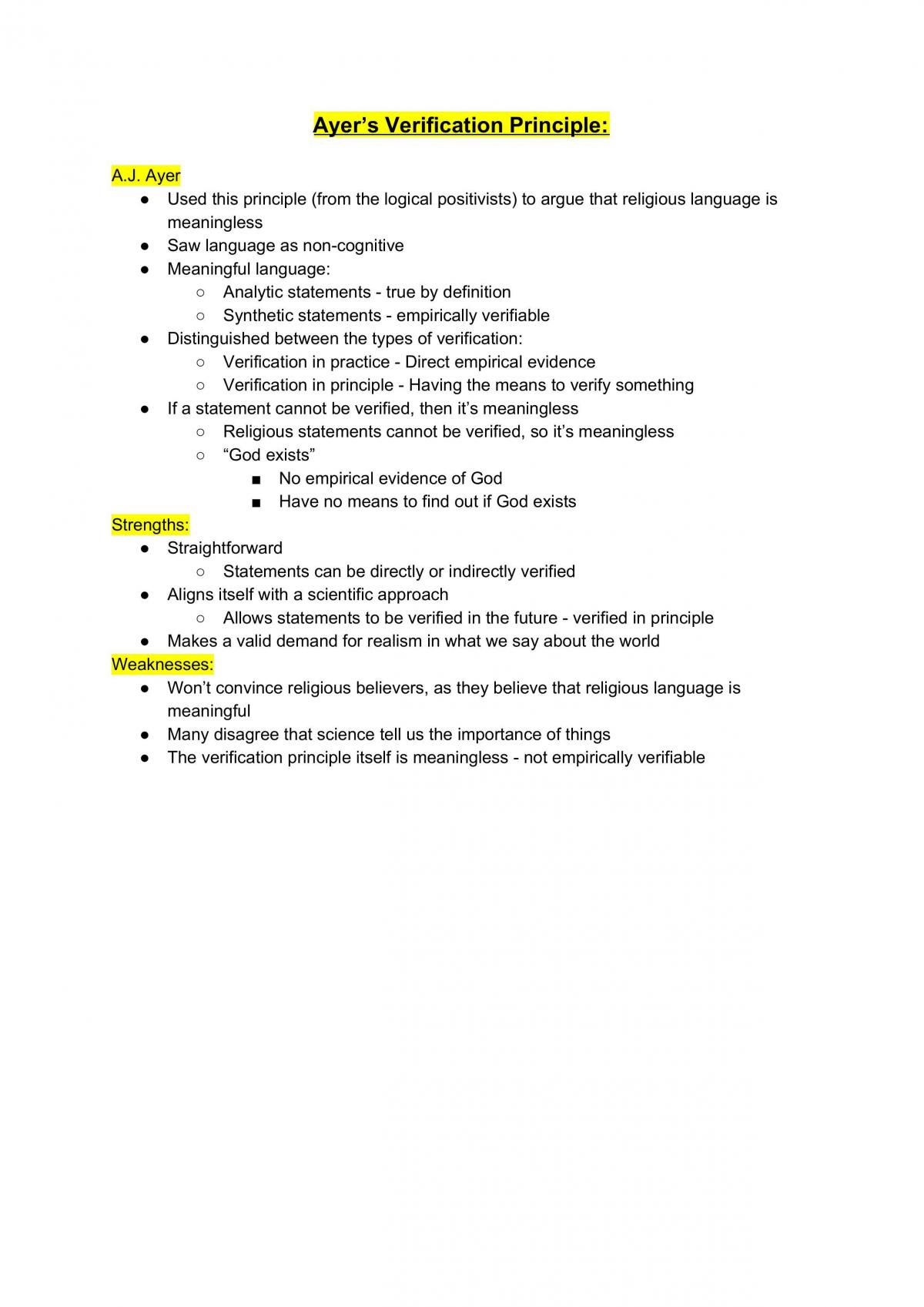 Year 1 Philosophy a level notes  - Page 23