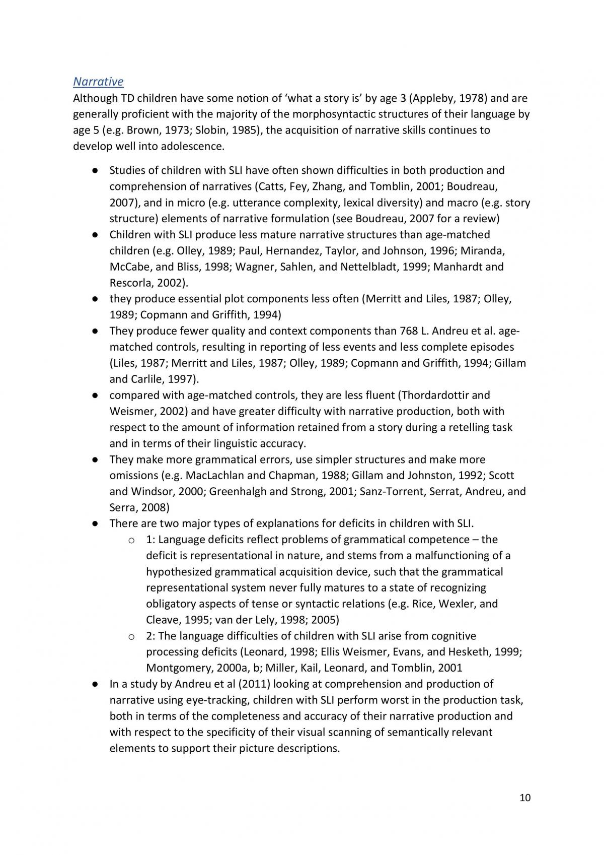 Language Disorder Revision Notes - Page 10
