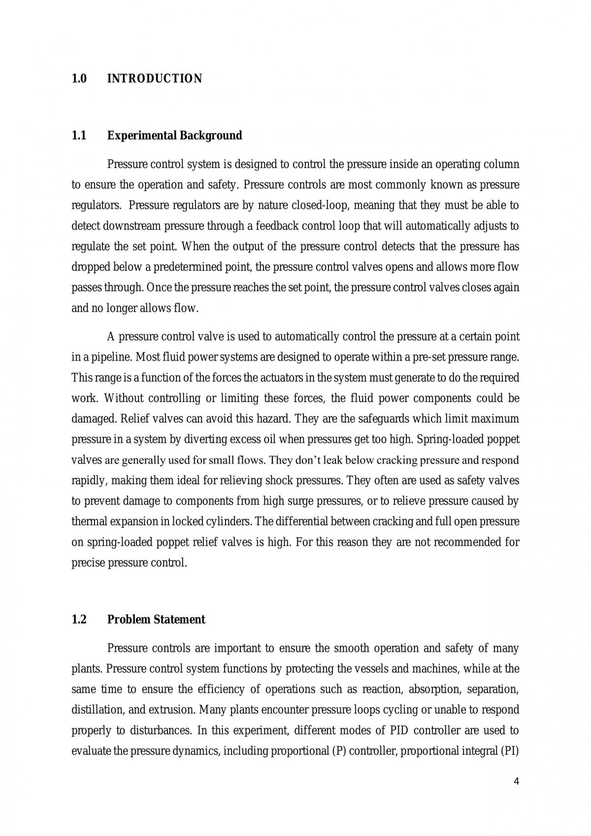 Experiment 2 Pressure Control Pilot Plant Lab Report - Page 4