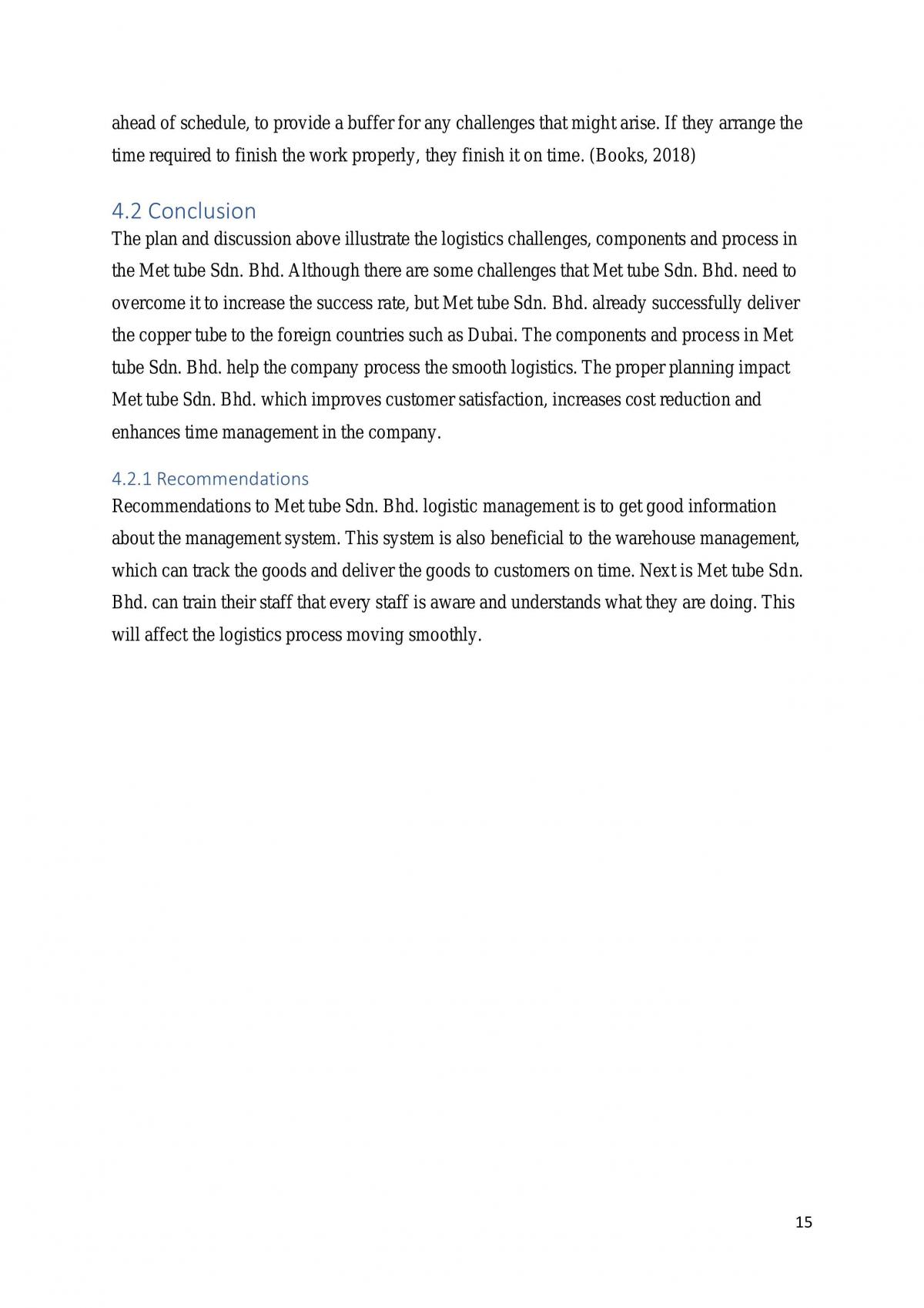 Logistics assignment -Case study about Met Tube - Page 15