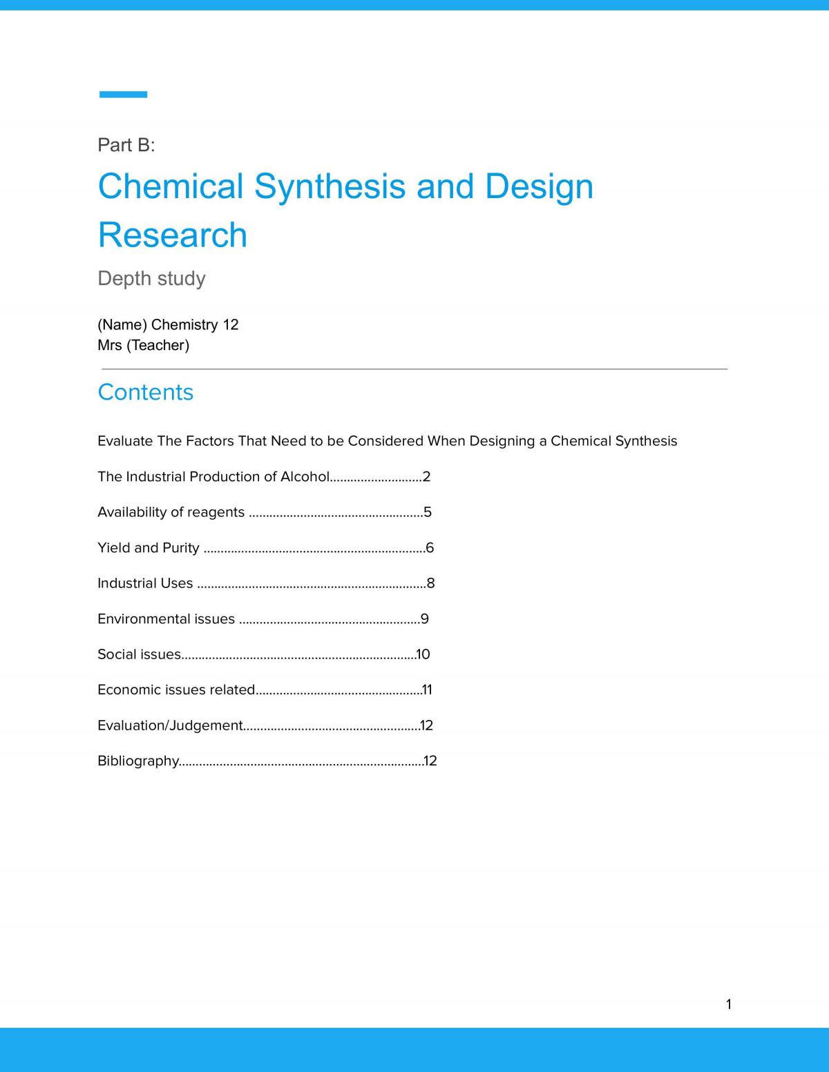 Chemistry Depth Study - Alcohols & Ethanol Case Study  - Page 38