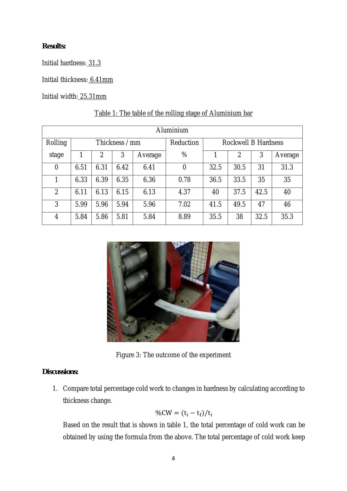 Rolling lab report  - Page 0
