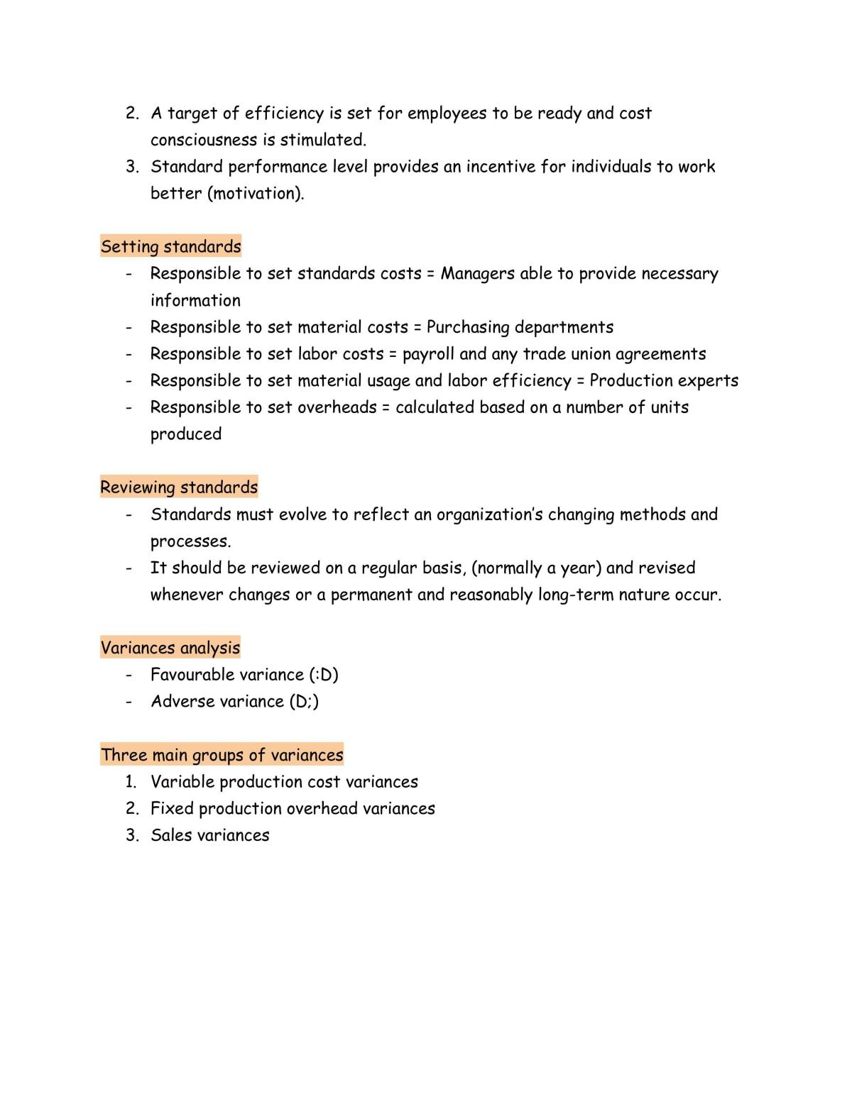 Accounting Cost Management II Notes - Page 20