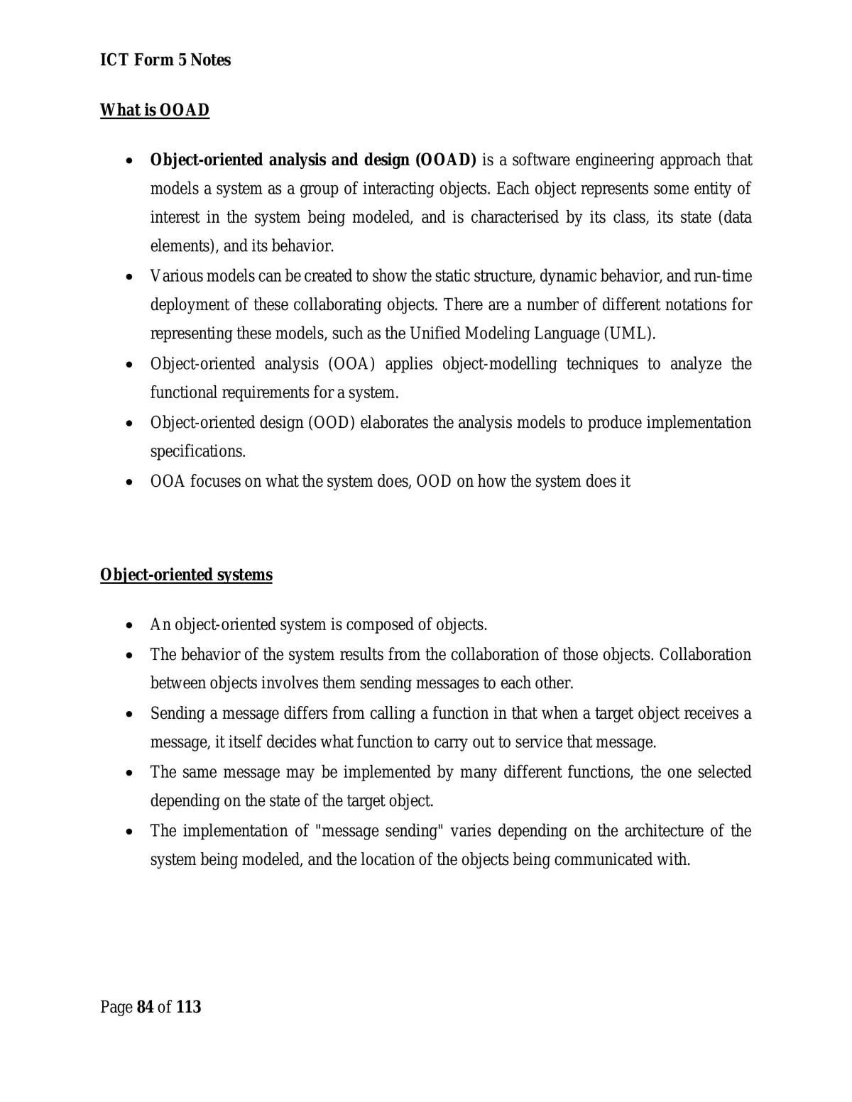 Information And Communication Technology Form 5 Studies Notes