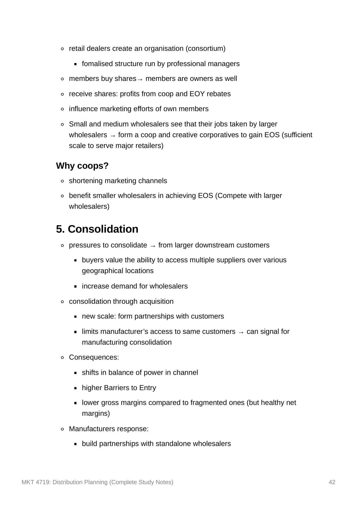 MKT 4719: Distribution Planning (Complete Study Notes) - Page 42