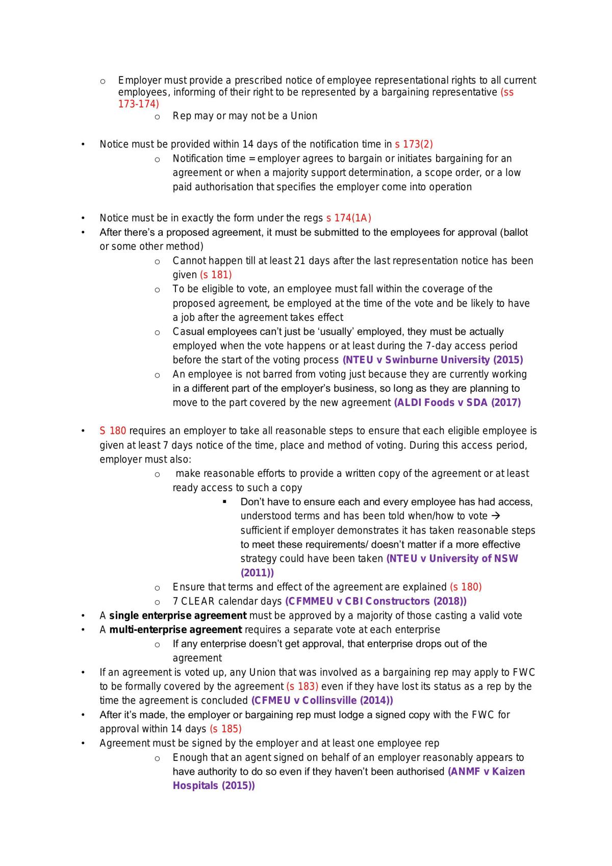 Exhaustive Study Guide - Labour Law - LAWS5122 - Page 26