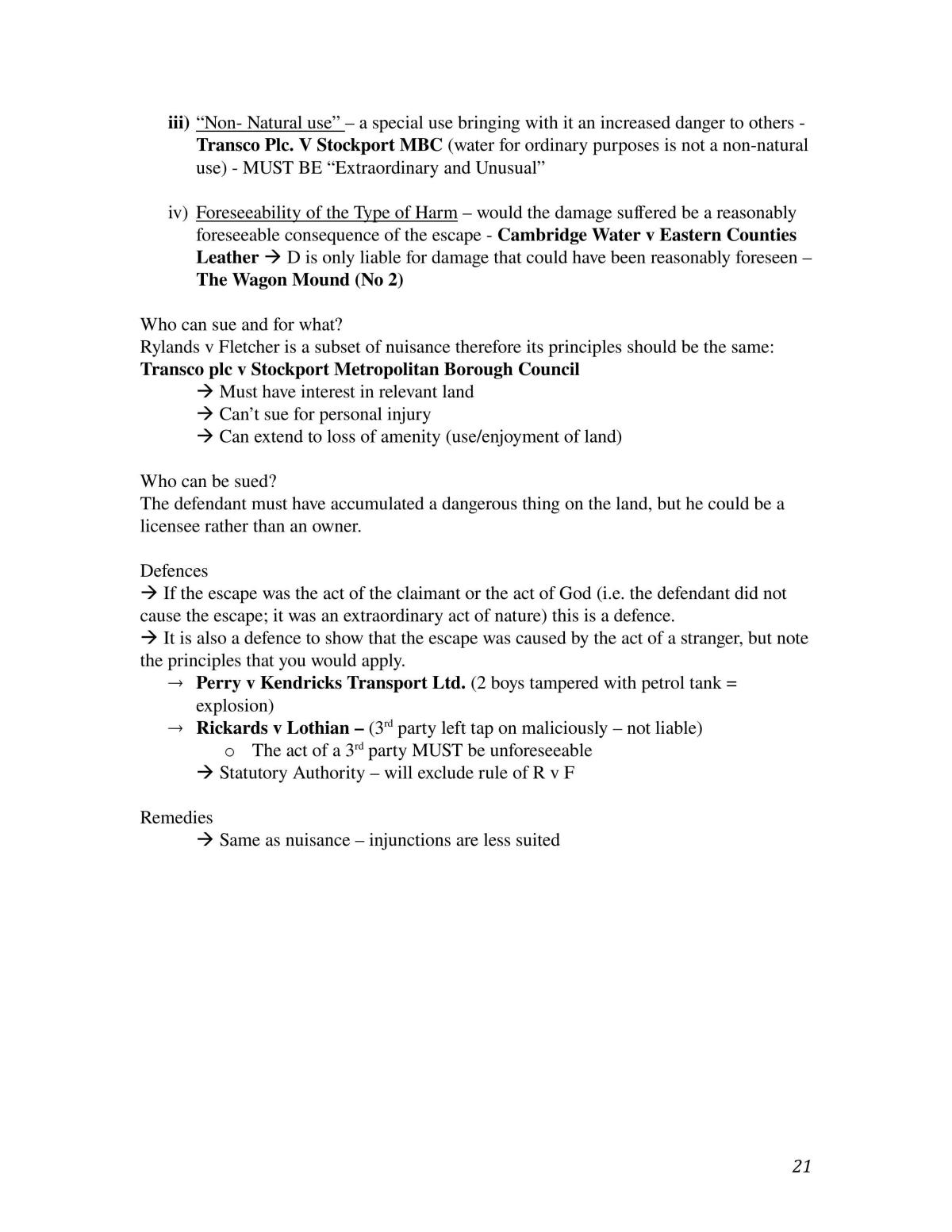 The Law of Tort Revision Notes - Page 22