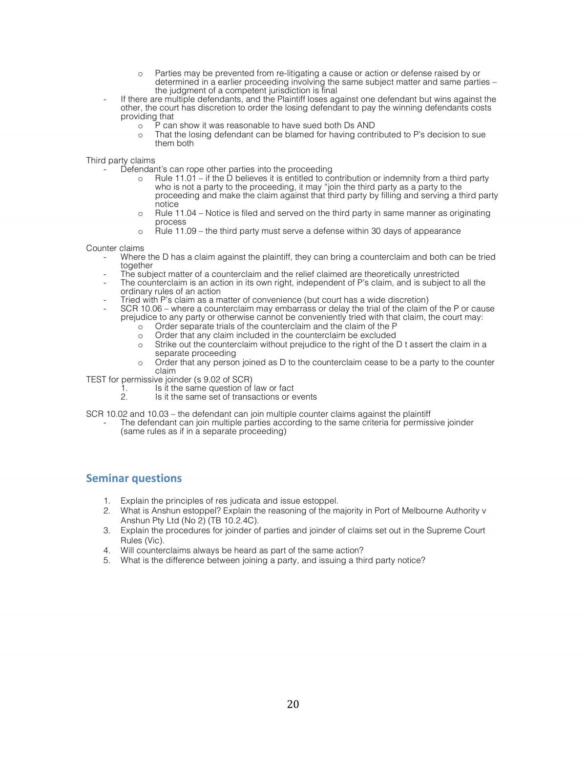 Course Notes Dispute Resolution  - Page 20