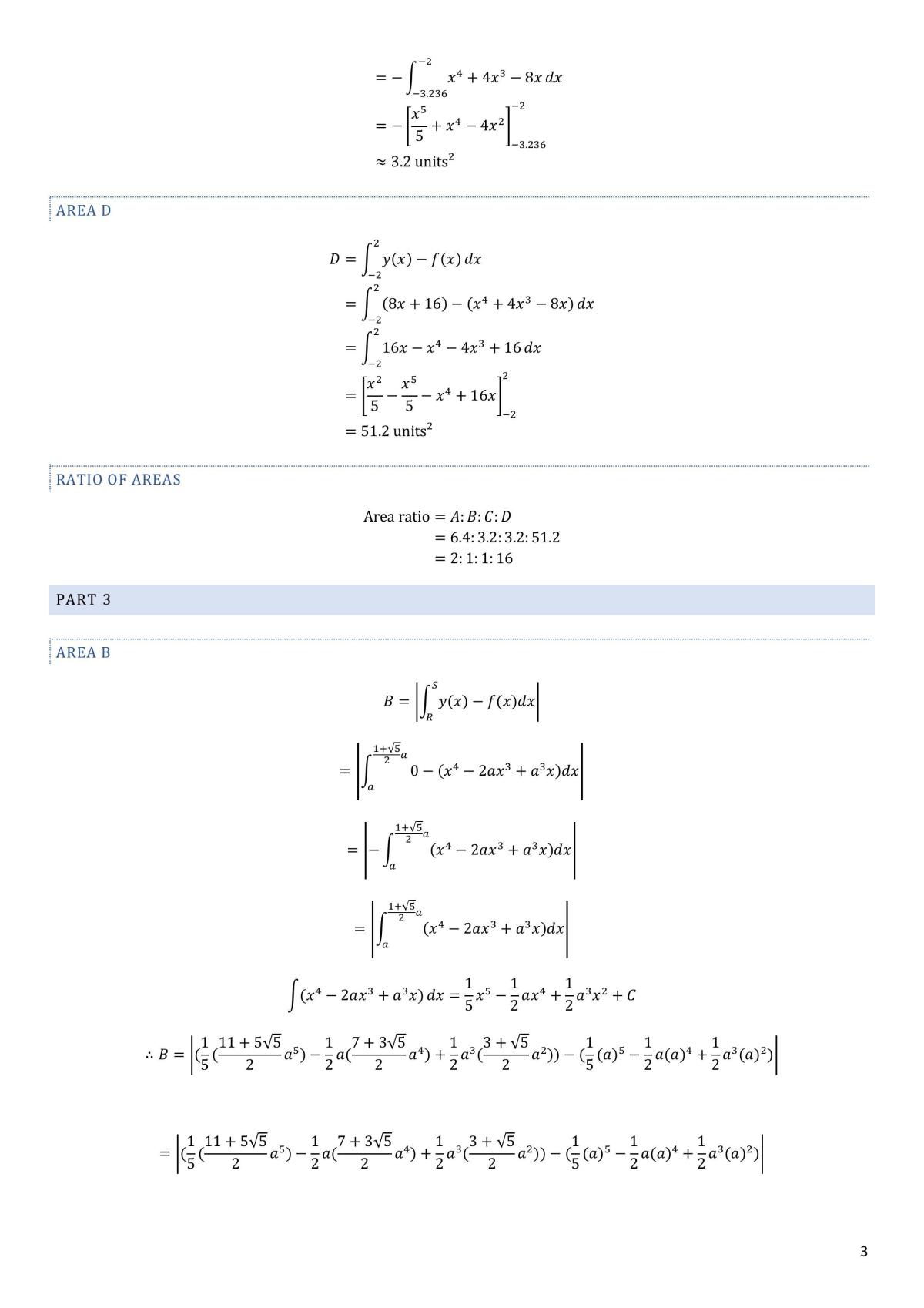 Ratio of Areas in a Quartic Function   - Page 19