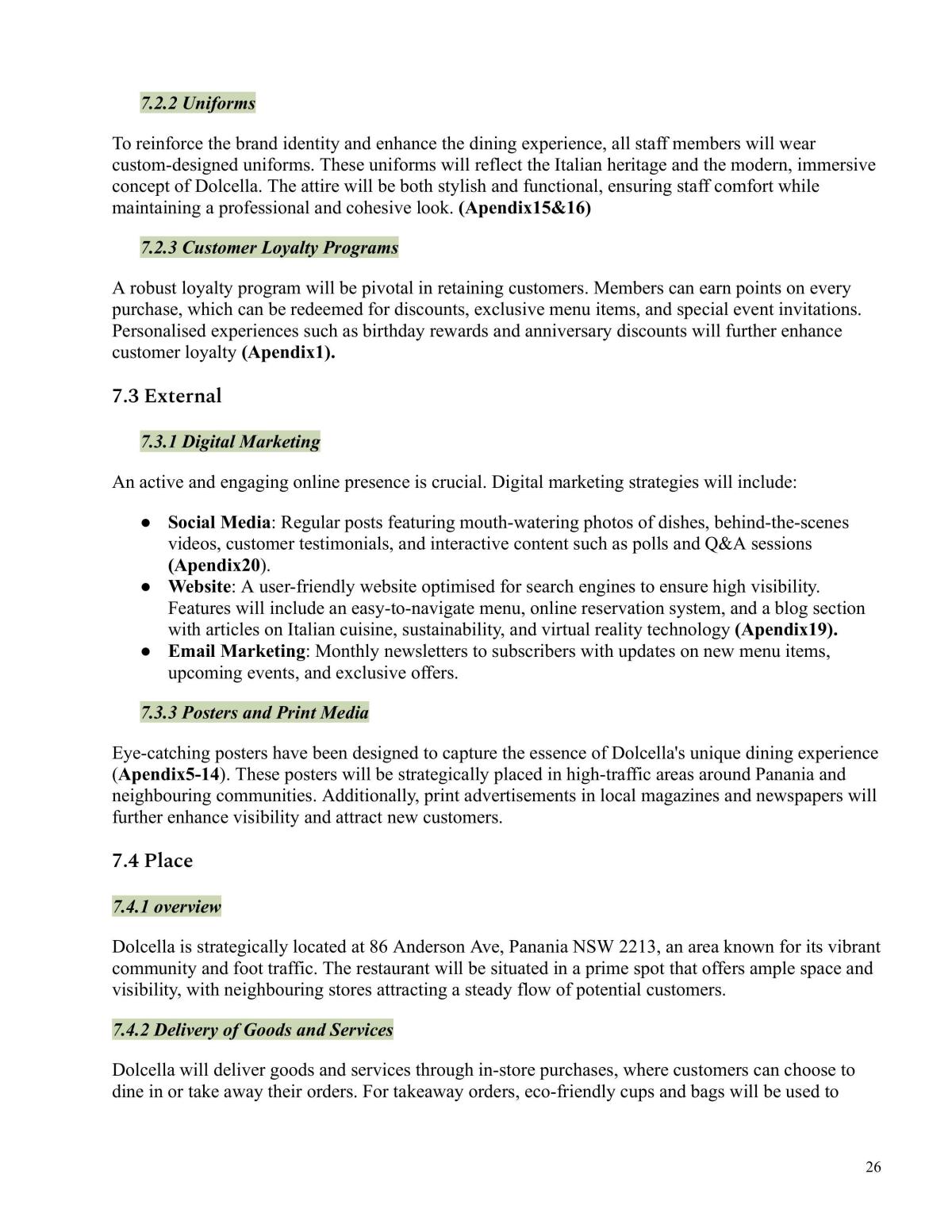 Business Plan  - Page 26