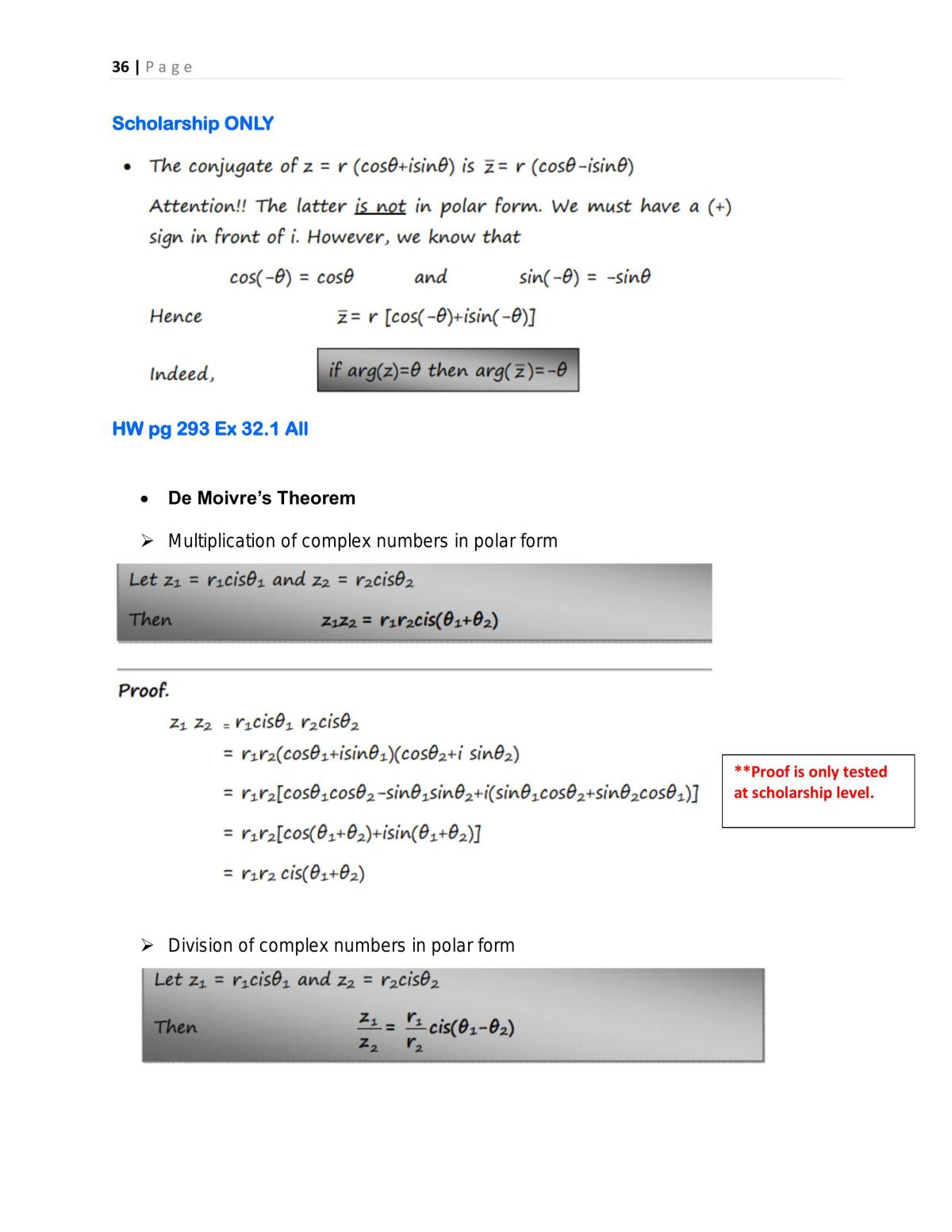 As 3.5 Algebra Complex Numbers Complete Set of Notes - Page 37