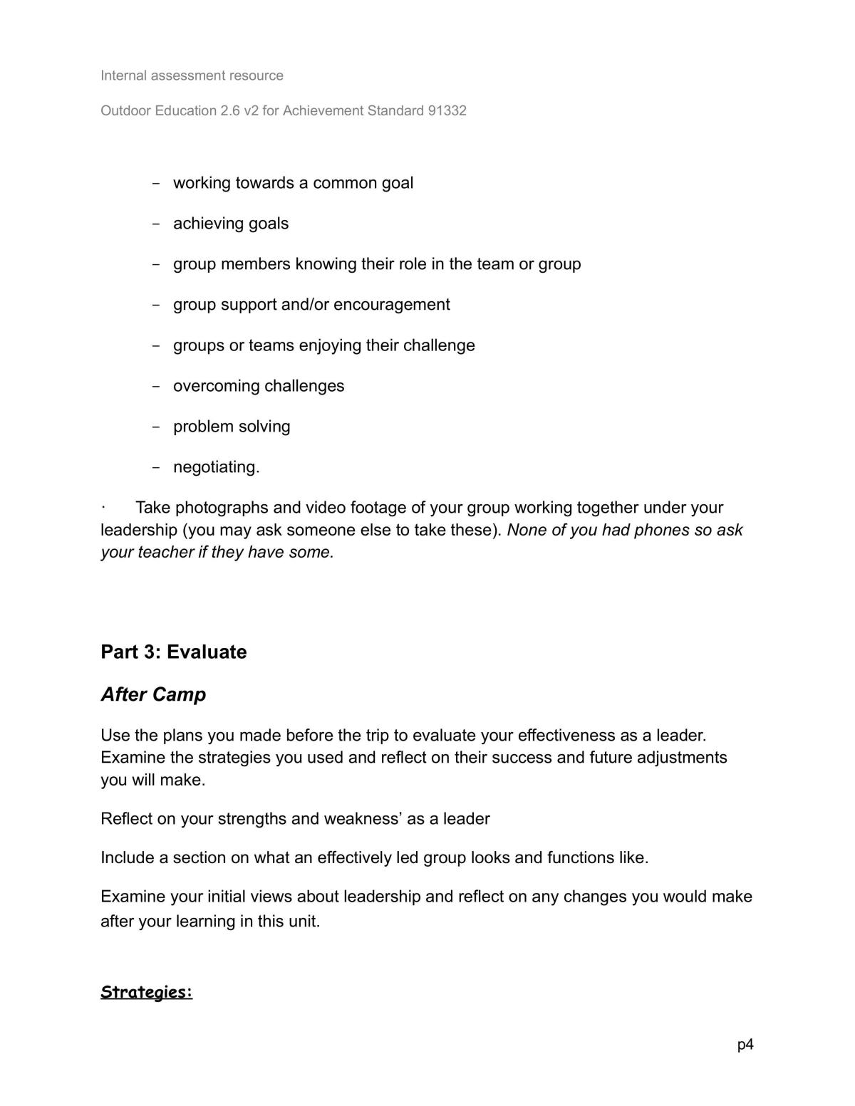 Level 2 Outdoor Education 91332  - Page 4