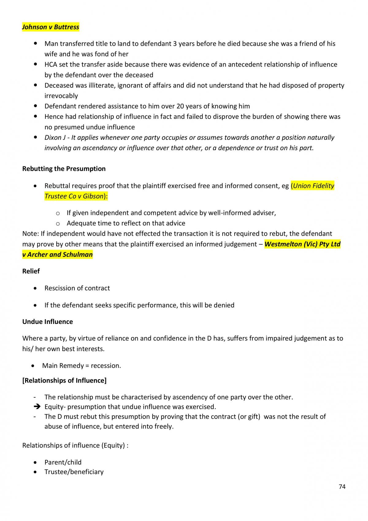 Contracts Law Final Exam Notes - Page 74