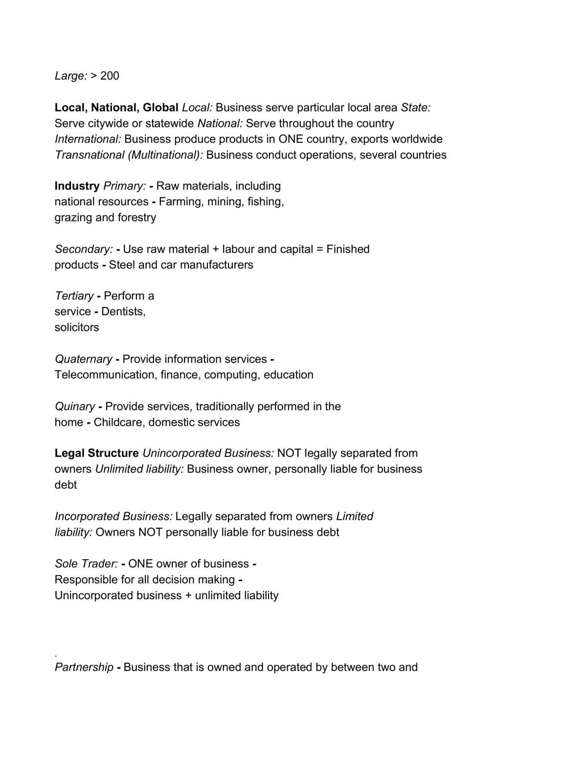 Preliminary Business Studies Notes - Page 6