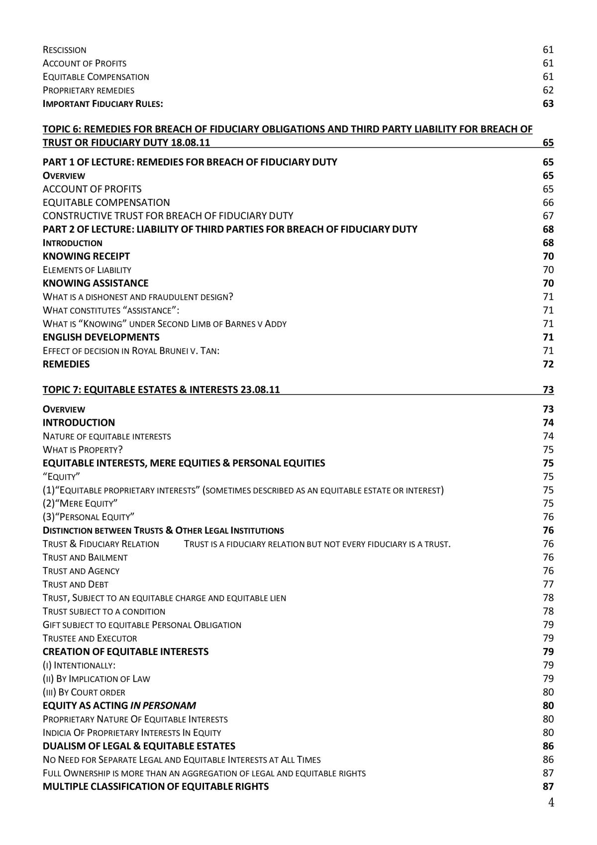 Equity and Trusts Complete Study Notes - 163 Pages - Page 4