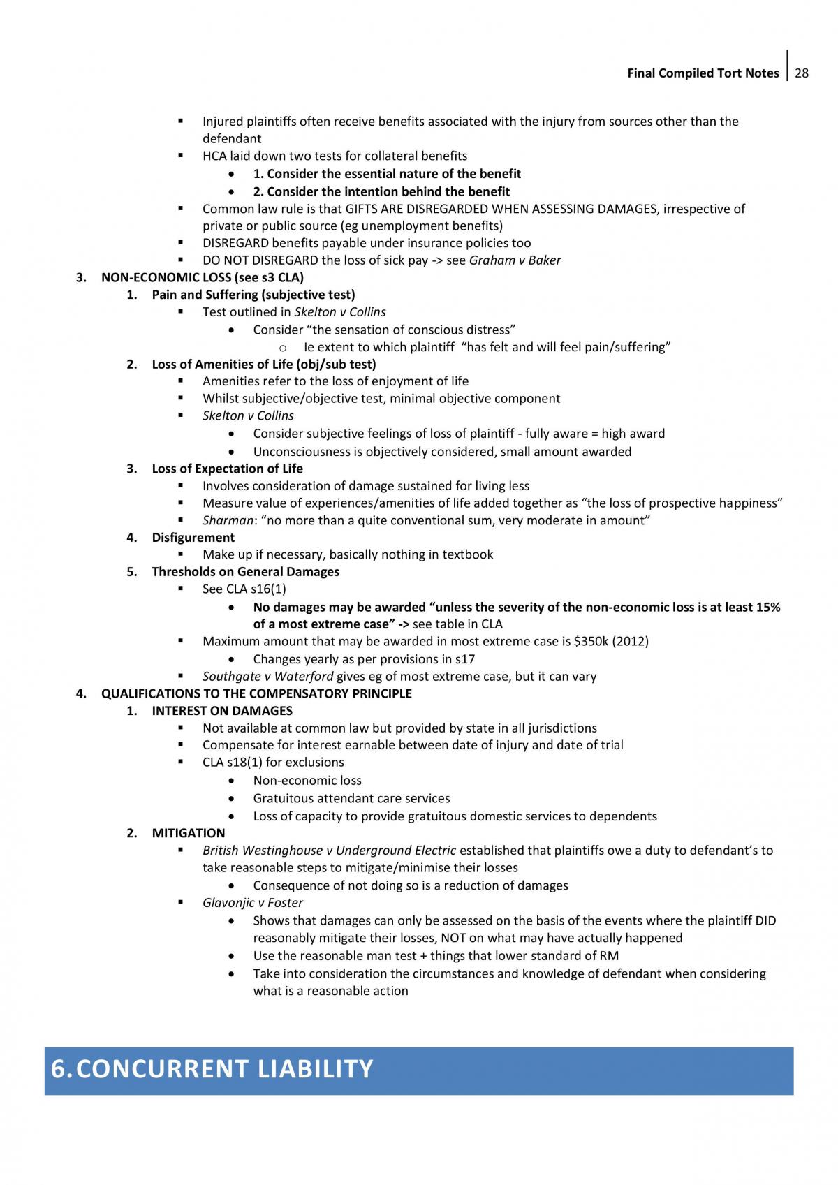 Torts Complete Course Notes - Page 28
