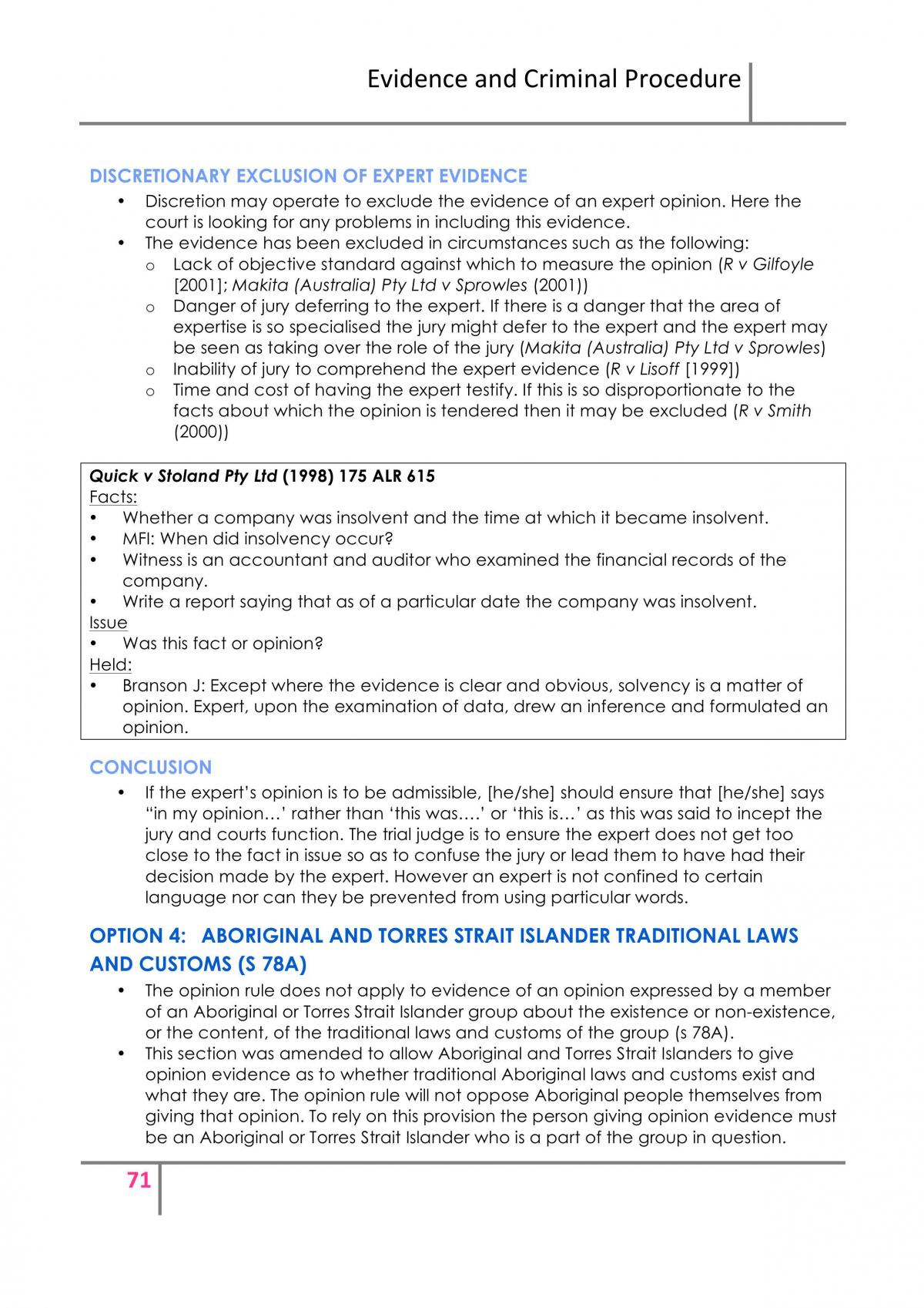 Complete Evidence Exam Notes - Page 71