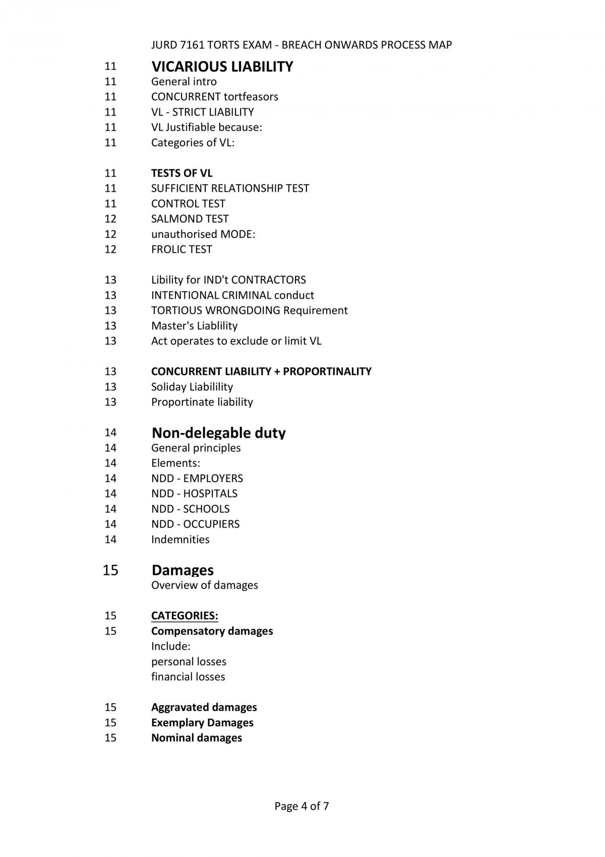 JURD7161 Torts Complete Exam Notes - Page 4